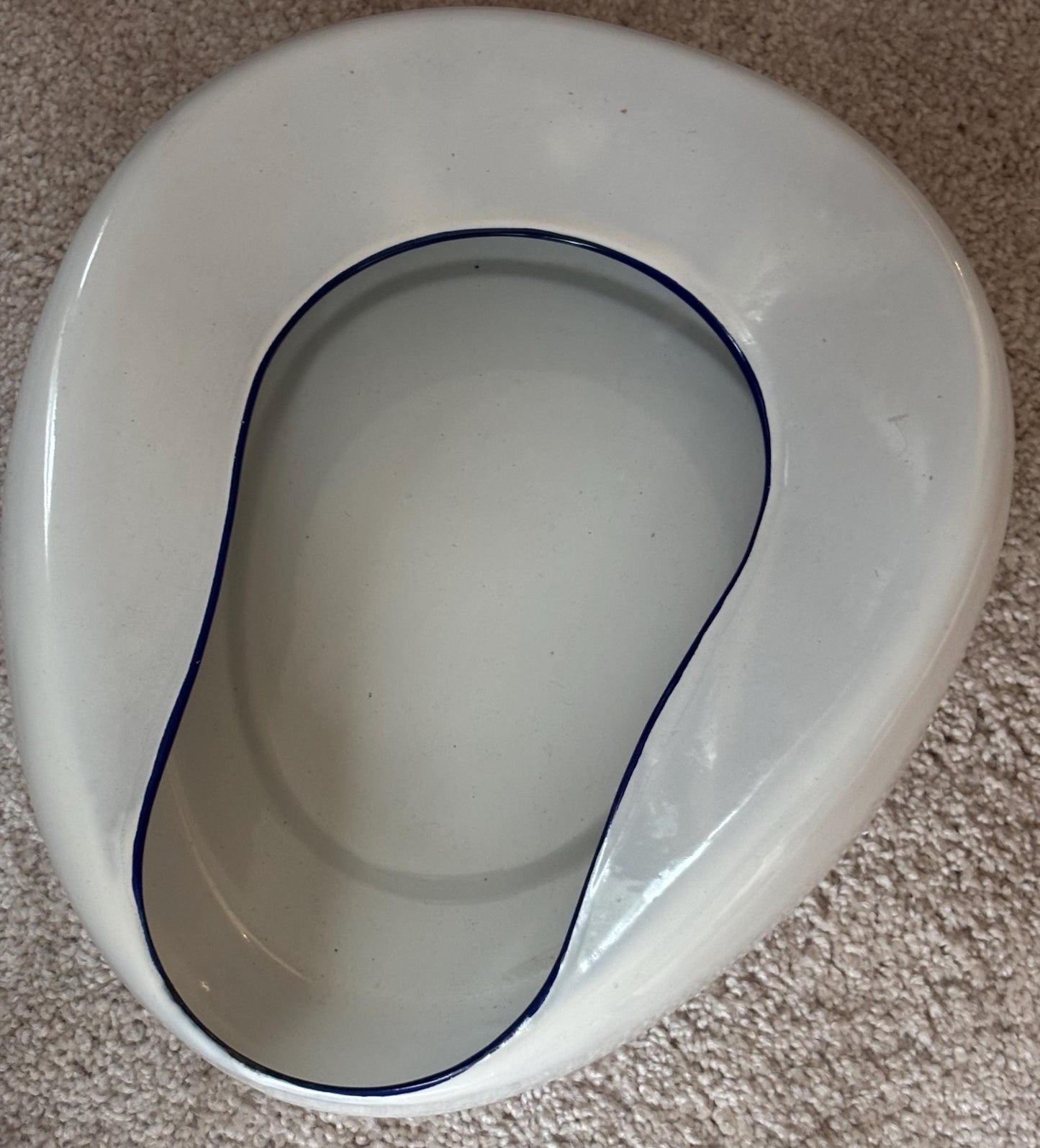 Antique Enamel and Porcelain Queen Columbian Made Bed Pan Planter Home Decor Lover Antiques