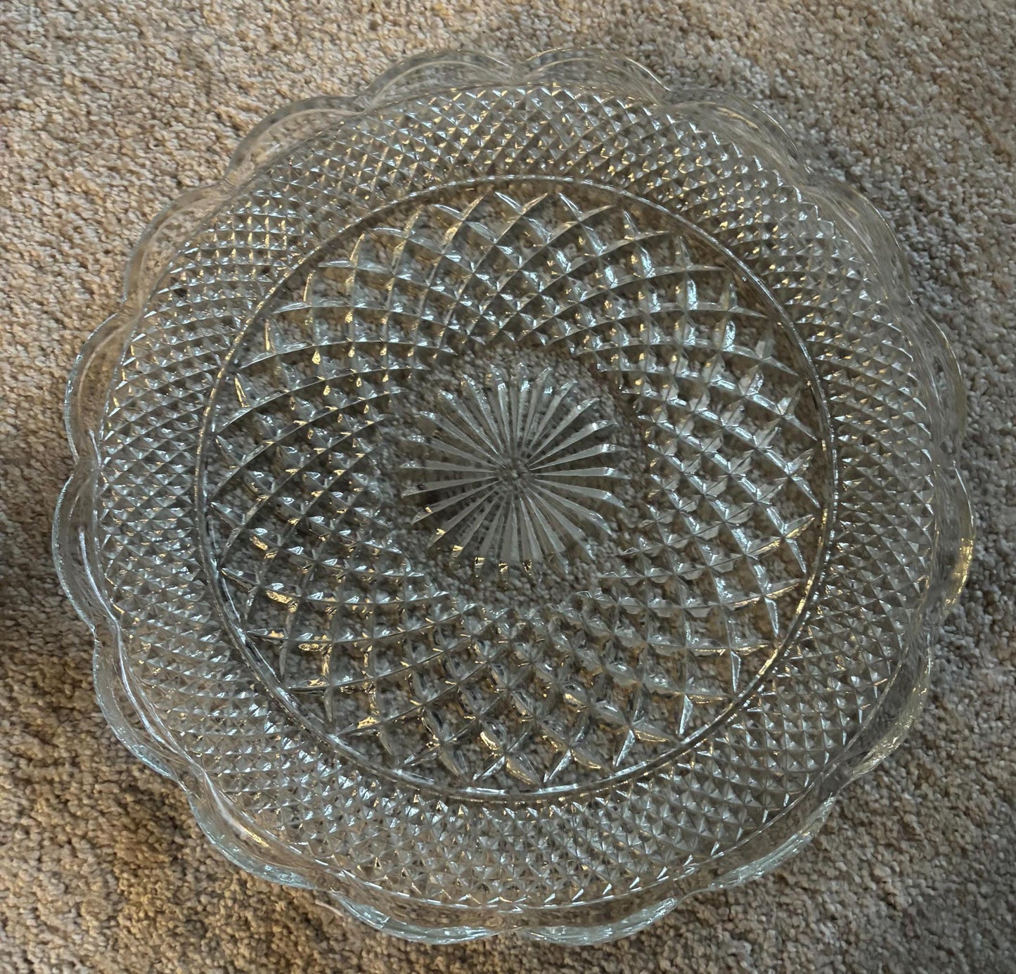 Vintage Large Crystal Serving Platter Glass Serving Trays Wexford Design Lover Antiques and Vintage