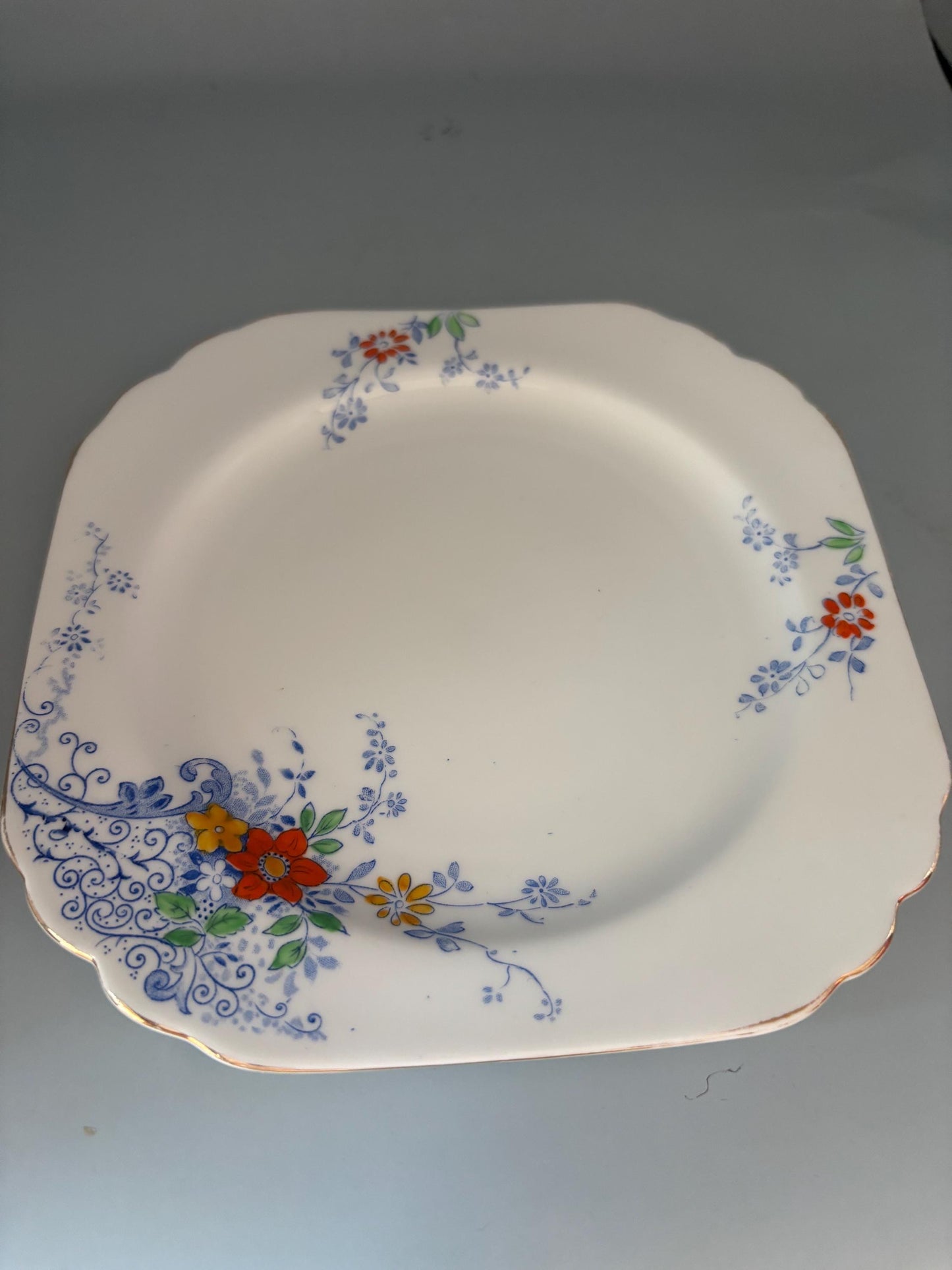 Vintage Heathcote China Square Plate Made in England Lover Antiques and Vintage
