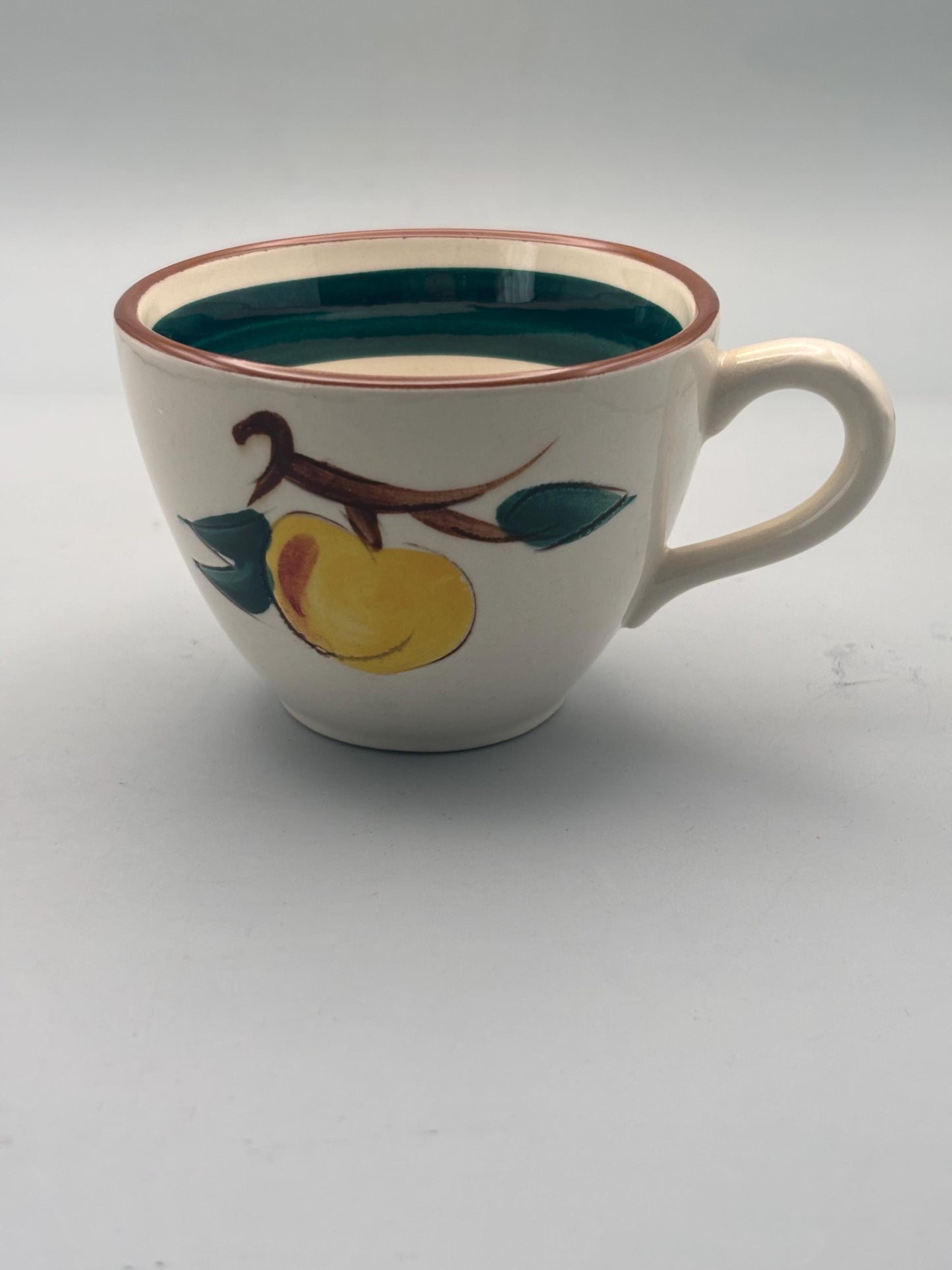 Stangl Pottery Coffee Cup Fruit Design Potteries from Trenton, NJ Hand Painted Mug, Lover Antiques Vintage