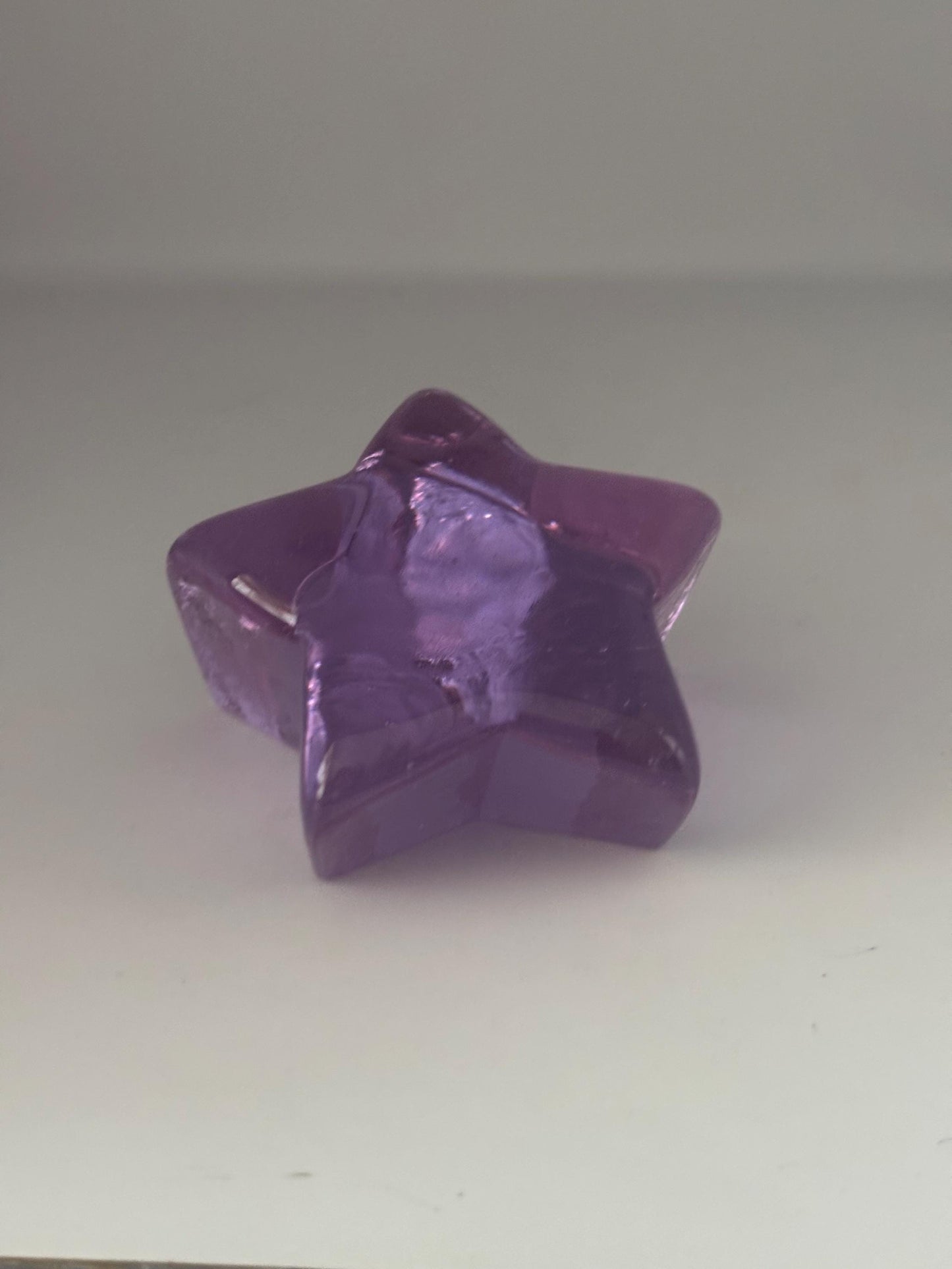 Fire and Light Recycled Lavender Glass Alexandrite Star Paperweight Neodymium Collectible