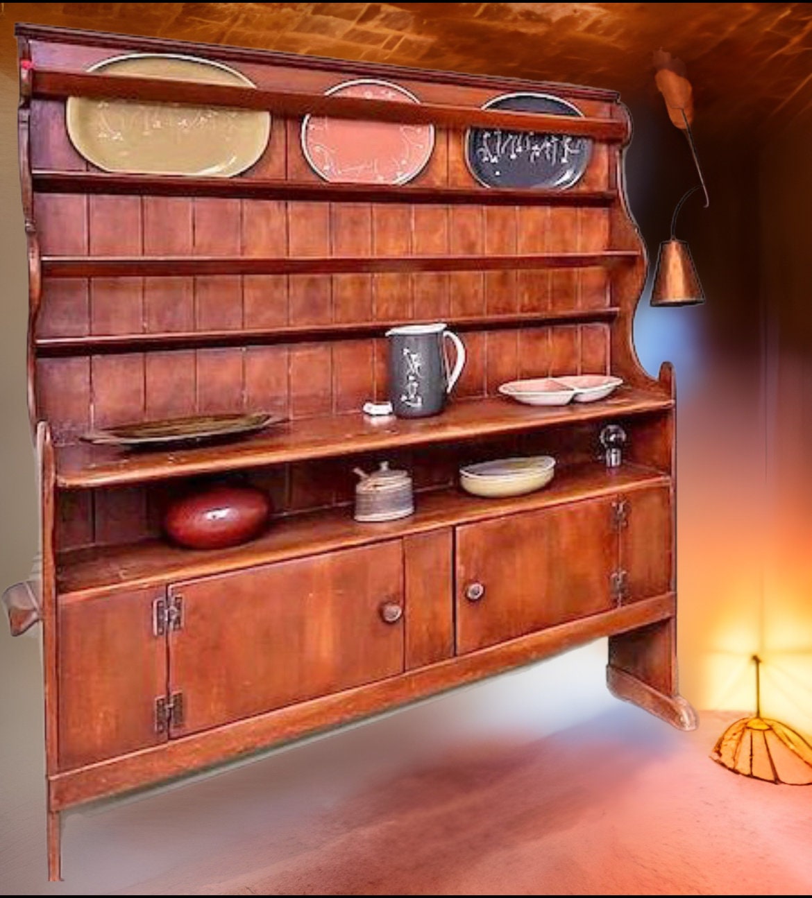 Vintage Cushman Colonial Swedish Hutch - 1934 Collector's Cabinet