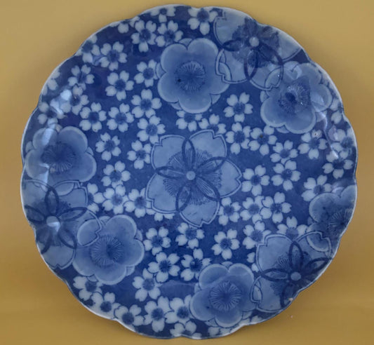 Vintage Blue Flowers Dish Japanese Bowl Very Pretty Made in Japan Lover Antiques and Vintage