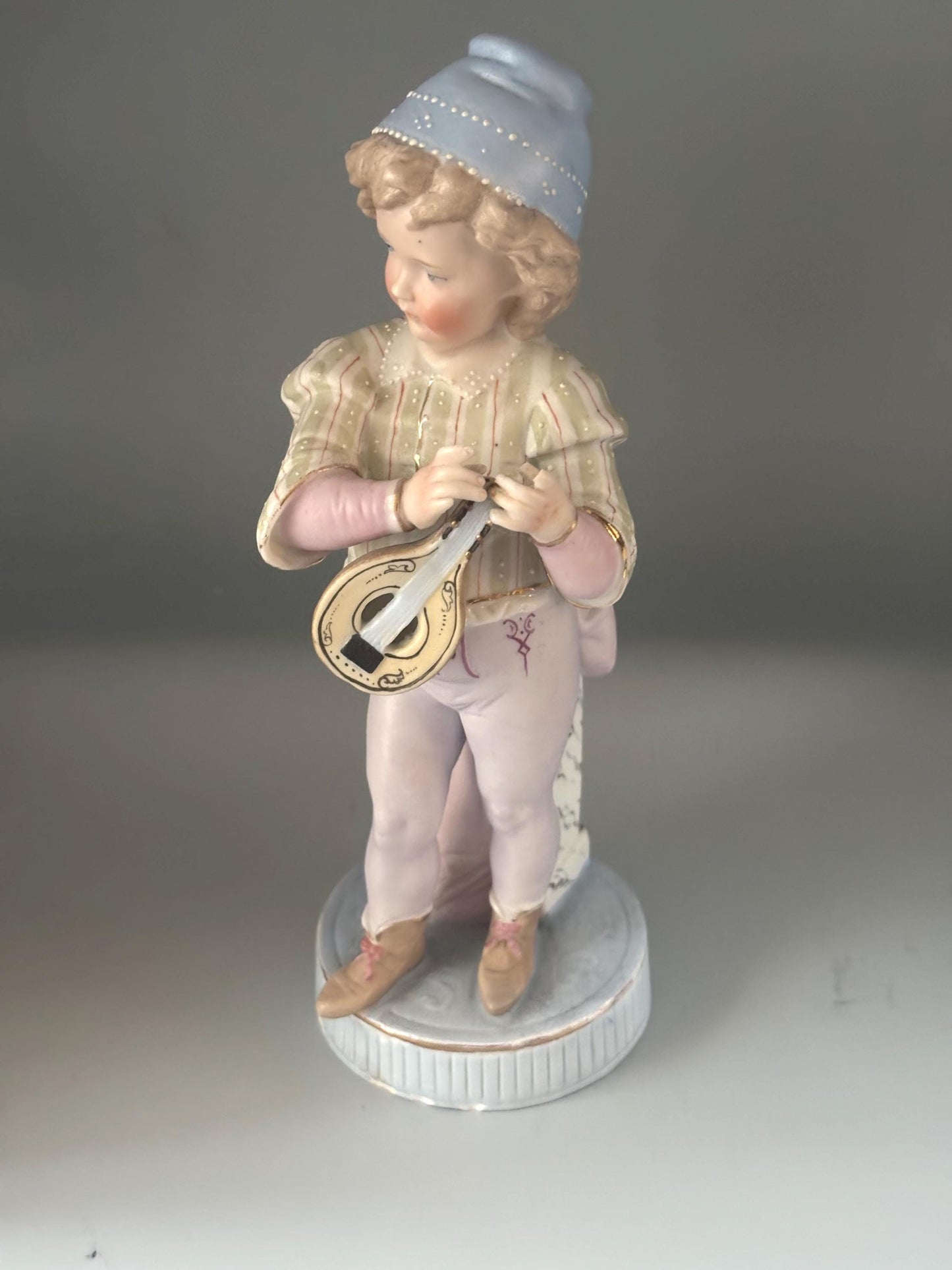 Antique Meissen Bisque Porcelain Boy Girl Strumming Guitar Figurine, Lover Antiques and Vintage