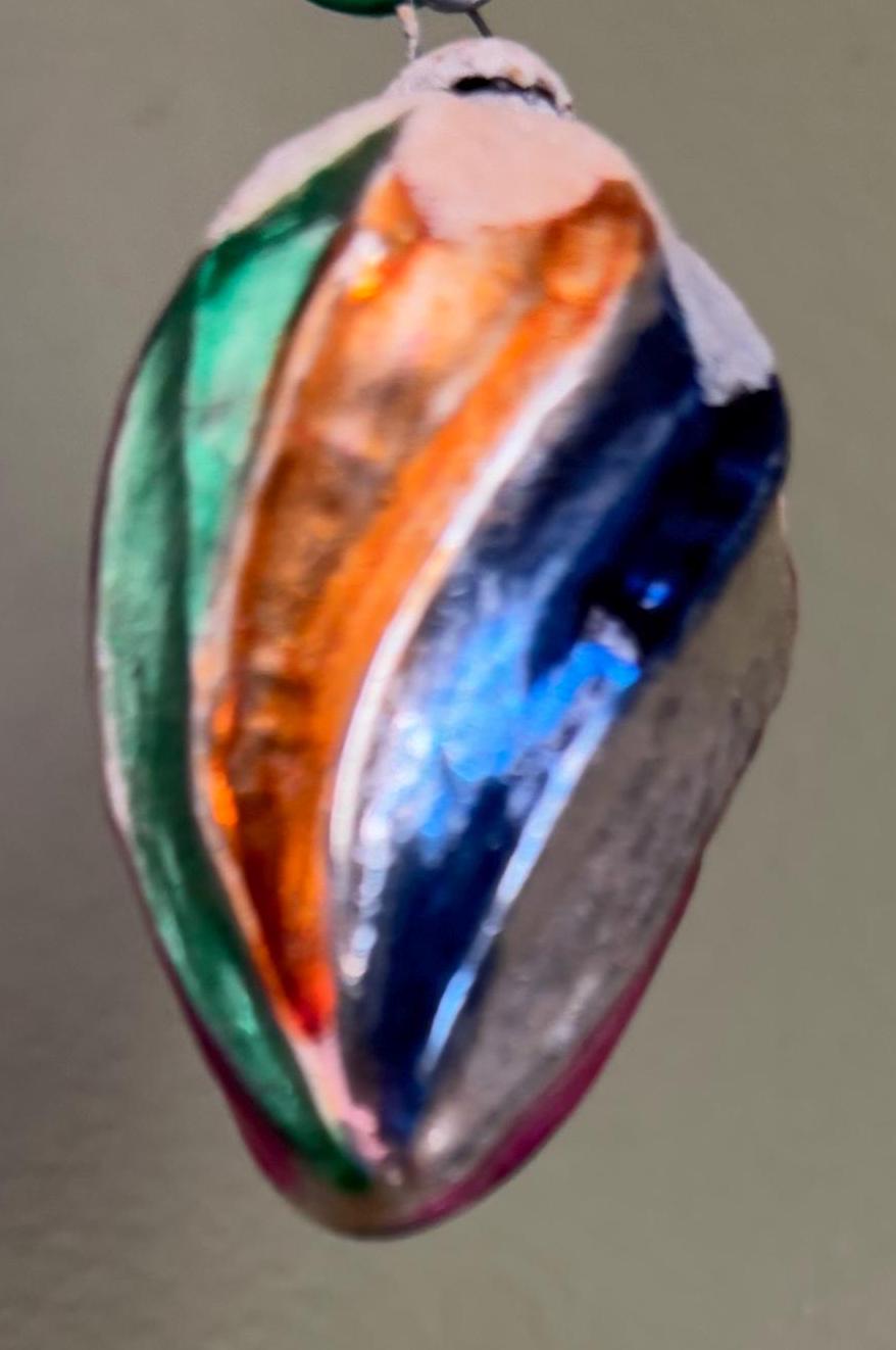 Vintage Tear Drop Germany Hand Blown Ornament Circle Circa 1940’s Lover Antiques and Vintage