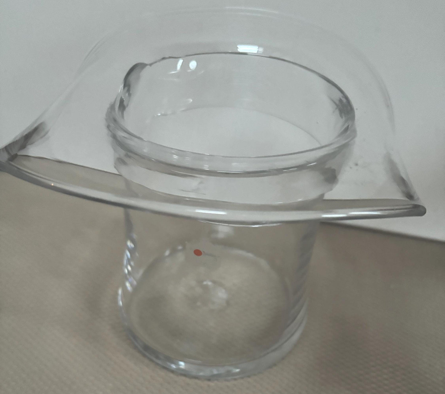 Vintage Hand Blown Clear Glass Hat Vase - Lover Antiques