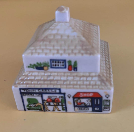 Vintage Wade Town Garage Whimsey in the Vale Miniature Porcelain Building Lover Antiques and Vintage