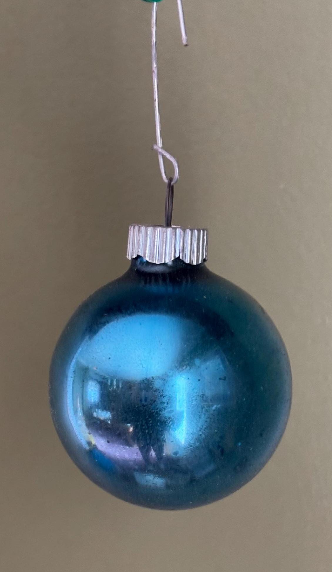 Shiny Brite Blue Ball Ornament Circle Circa 1940’s Lover Antiques and Vintage