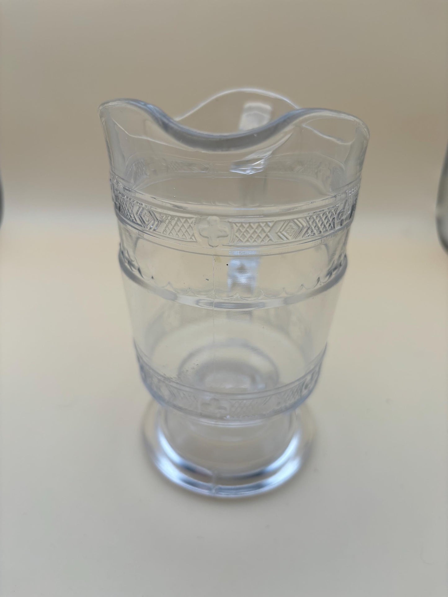 Antique Heisey Glass Creamer or Small Pitcher Creamer Cross Bands Lover Antiques and Vintage