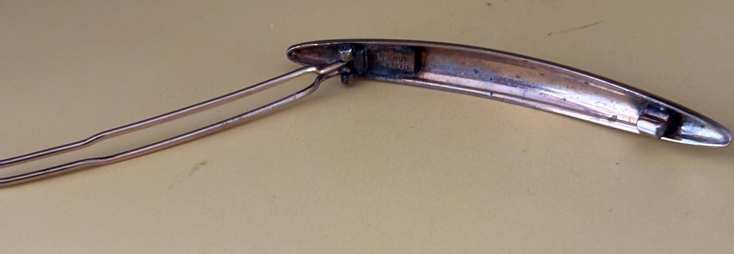 Sterling Silver Trifari Hair Clip, Marked Patent Pending Circa 1940's