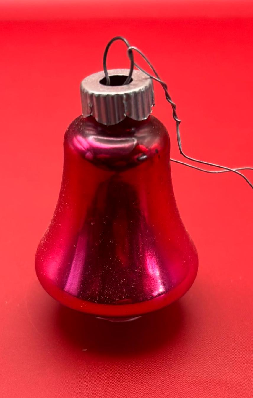 Red Bell Shaped Ornament Circle Circa 1940’s Lover Antiques and Vintage