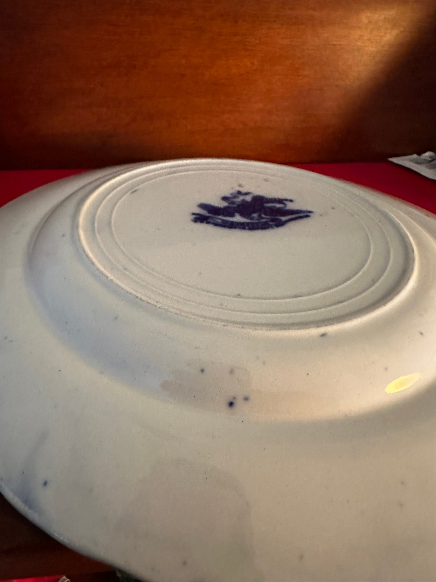 Vintage Flow Blue Plate: WM Adams Congressional Library, England