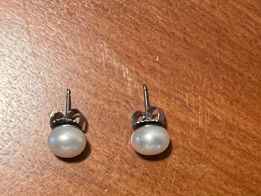Vintage large faux pearl earrings with stainless steel posts earring jewelry Lover Antiques and Vintage