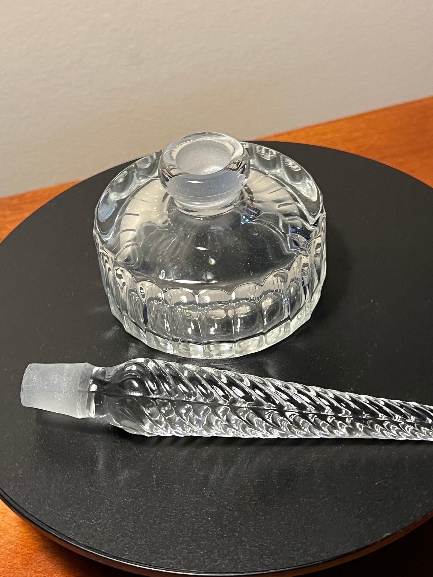 Vintage Cut Crystal Perfume Bottle with Twisted Stopper