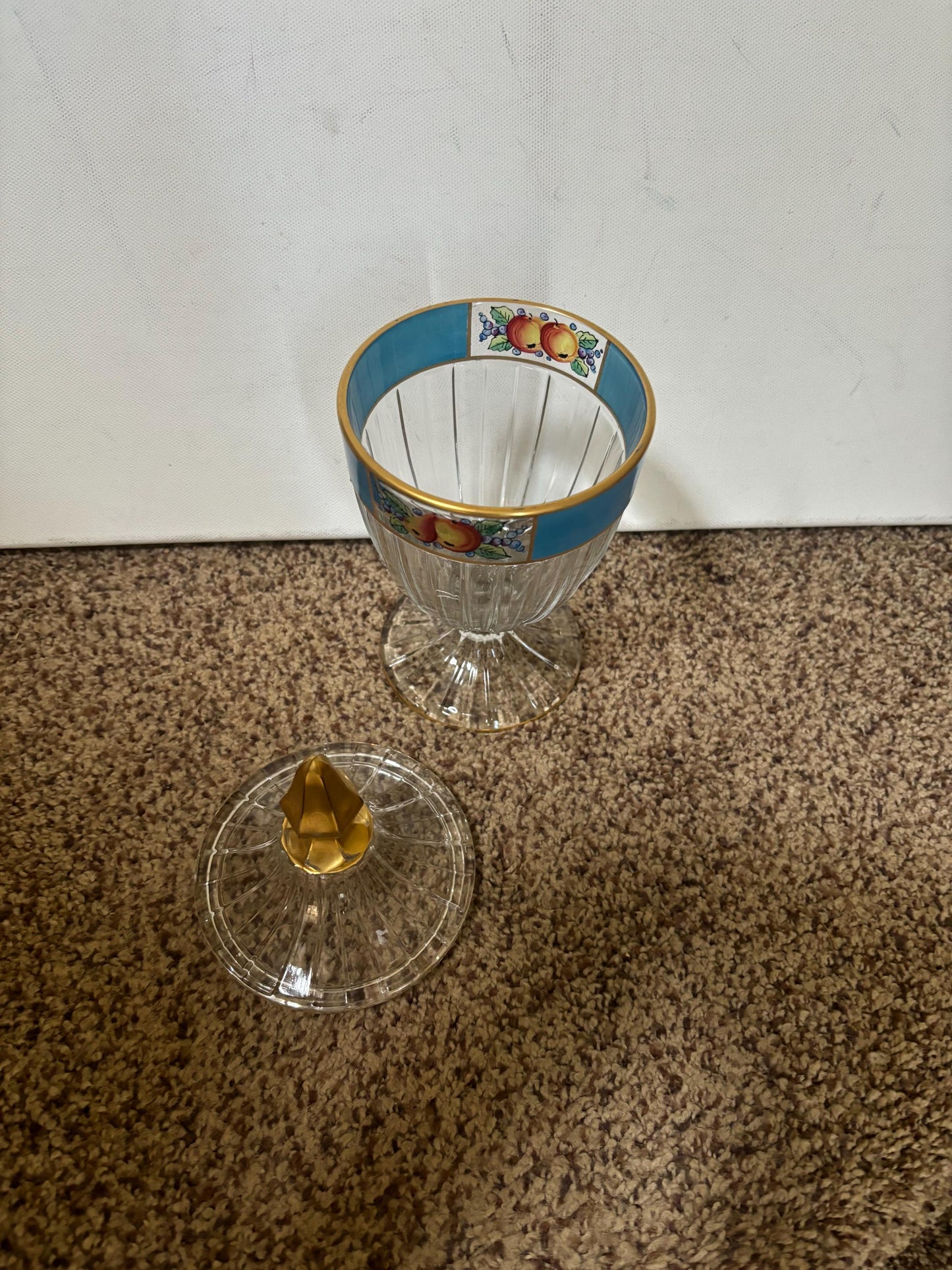 Vintage Heisey Divided Covered Crystal Glass Dish with Lid 3 Part Divided Plate Lover Antiques and Vintage