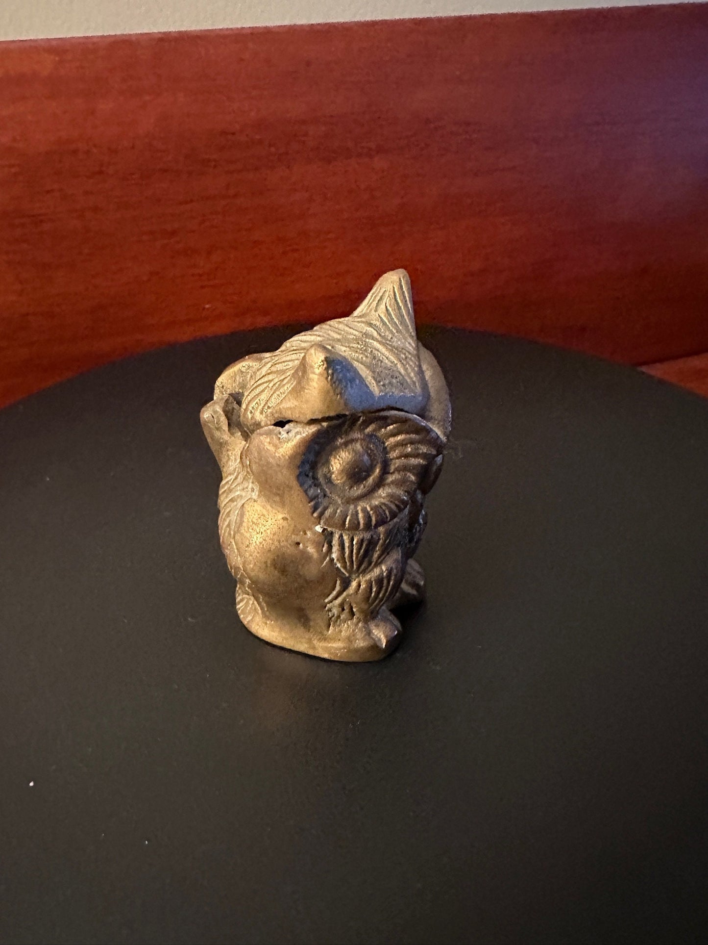Vintage Brass Owl Trinket Box: Circa 1920s