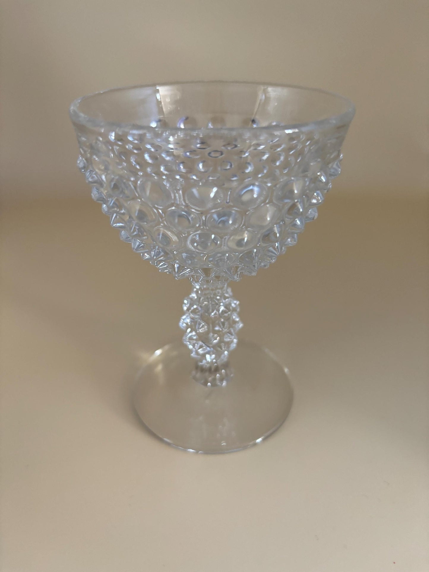 Vintage Duncan & Miller Hobnail Glasses Set of 6 Glass with Pedestal Lover Antiques and Vintage