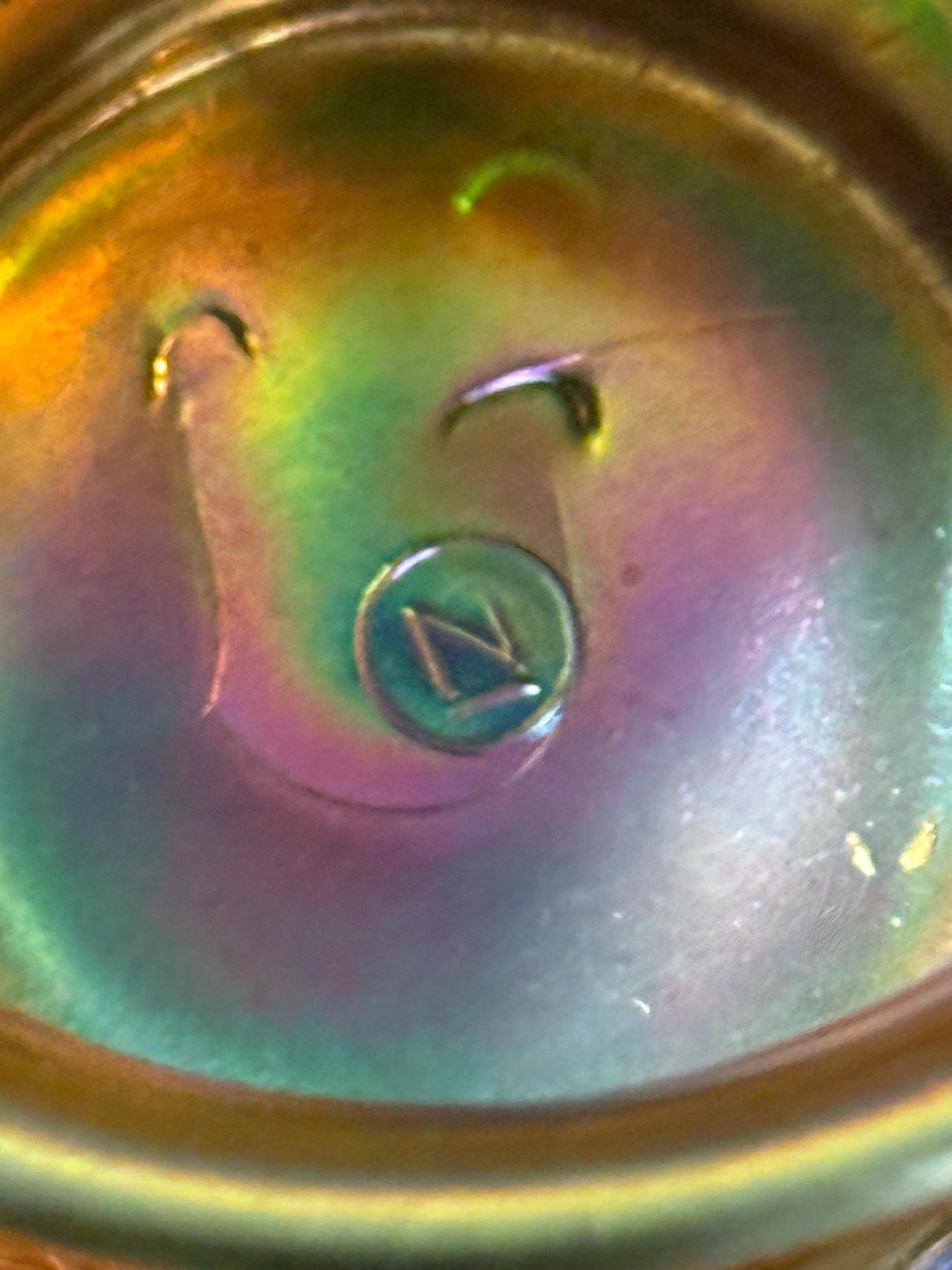 Antique Northwood Singing Birds Green Carnival Glass Mug Cup with Handle Lover Antiques and Vintage