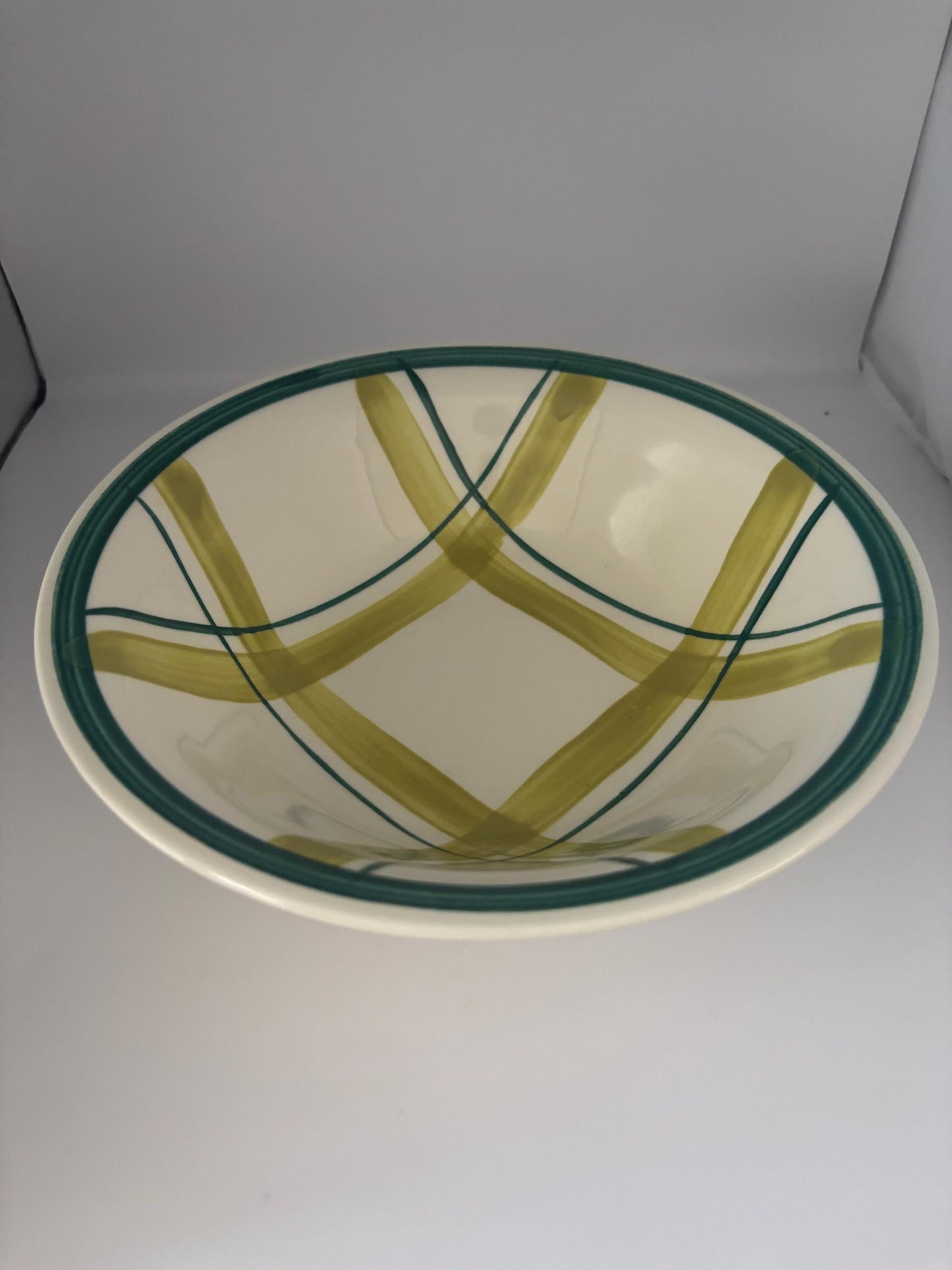Knowles Pasadena Green Plaid Serving Bowl, Lover Antiques Vintage