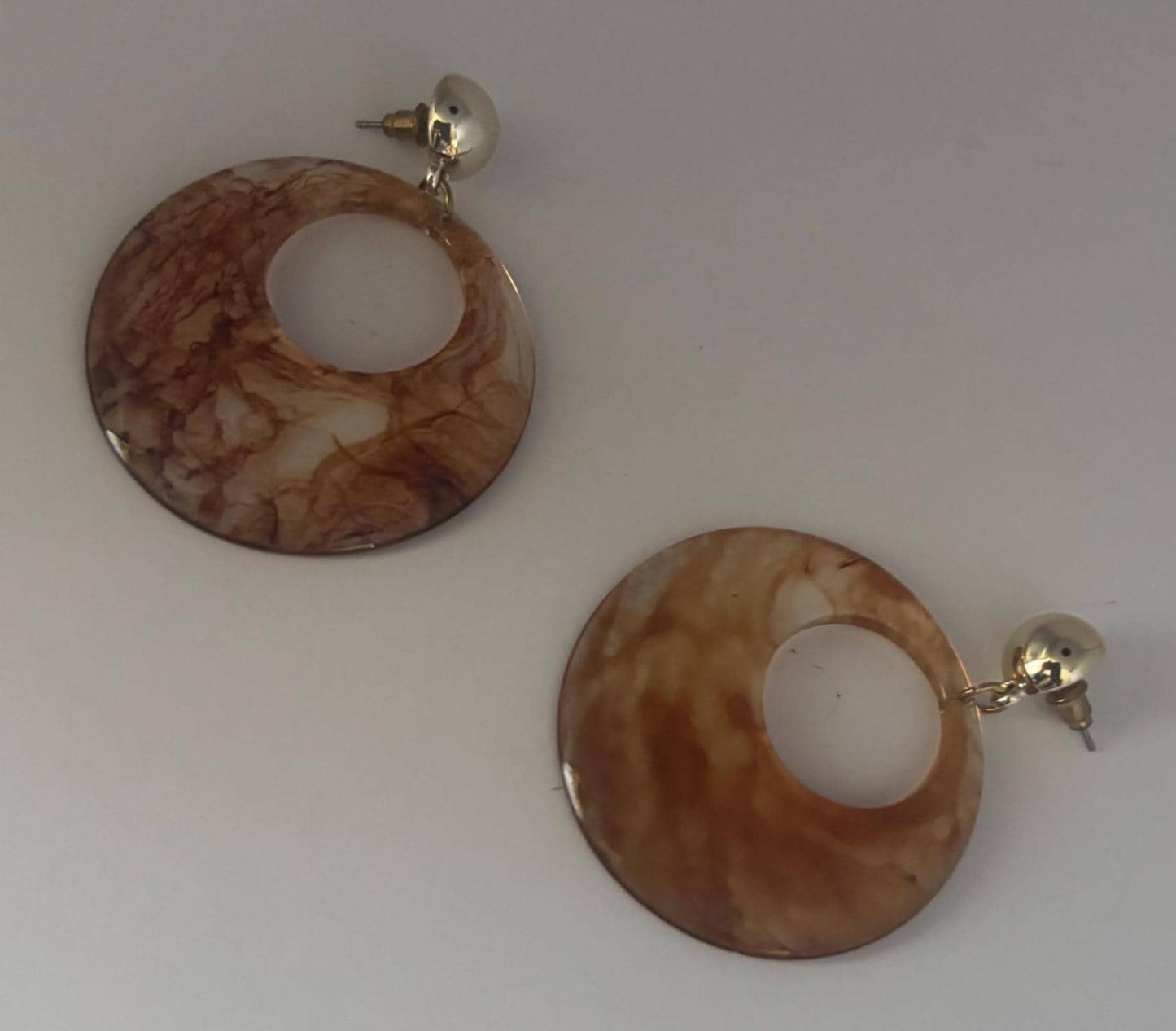 Brown Swirl Lucite Drop Earrings, Tortoiseshell Jewelry Gift, Lover Antiques and Vintage
