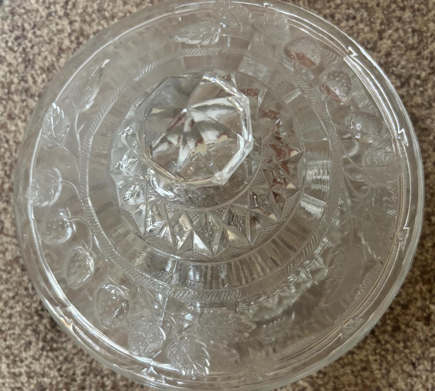Antique Glass Adorned with Strawberries Glass Covered Dish with Lid Lover Antiques and Vintage