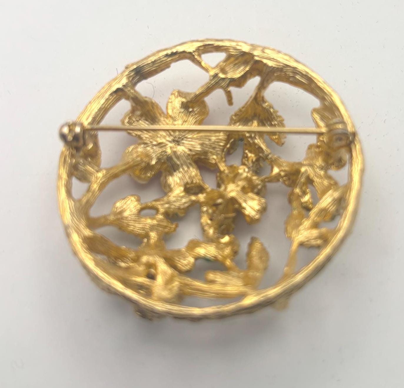 Catherine Popesco Flower Enamel Pin and Gold Floral Brooch, Lover Antiques and Vintage