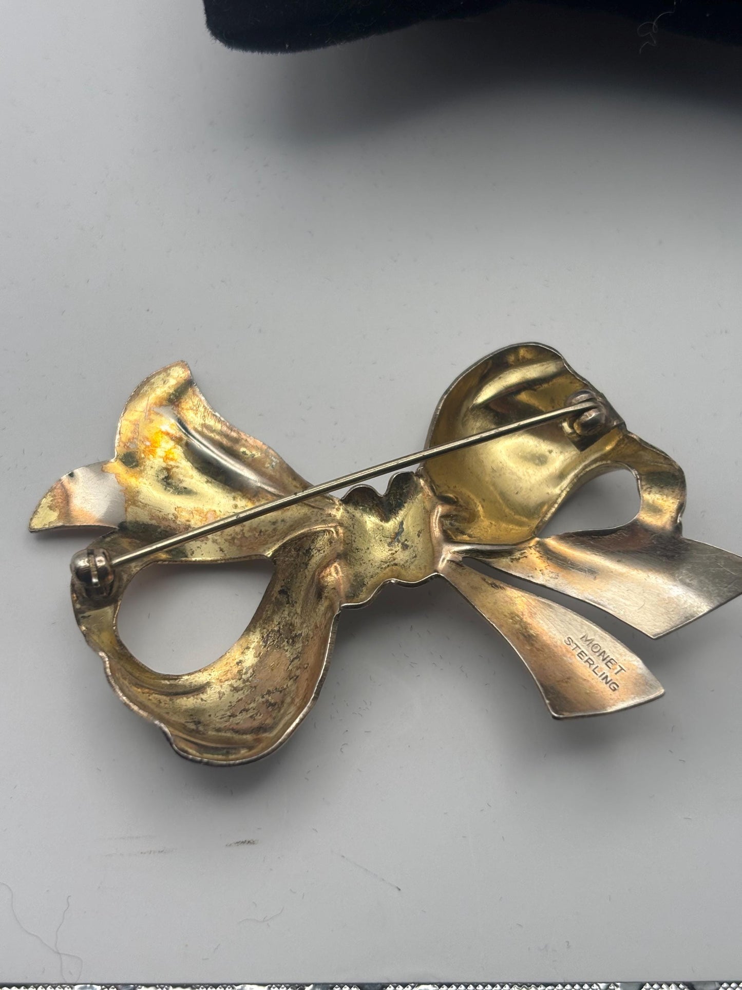 Monet Sterling Silver Bow Pin Brooch, Jewelry Gifts