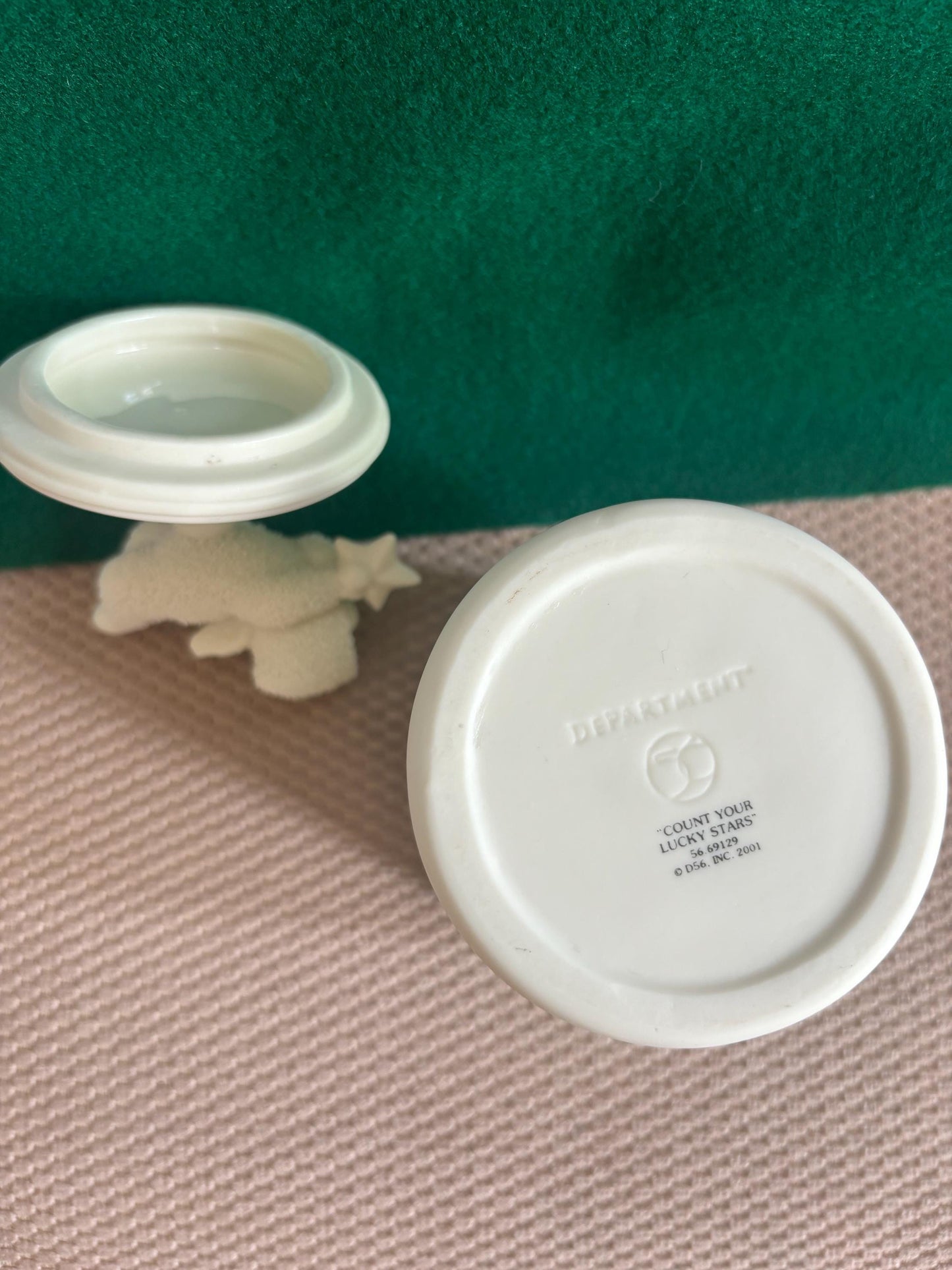 Vintage Department 56 Snowbabies "Count Your Lucky Stars" Candle Jar with Lid
