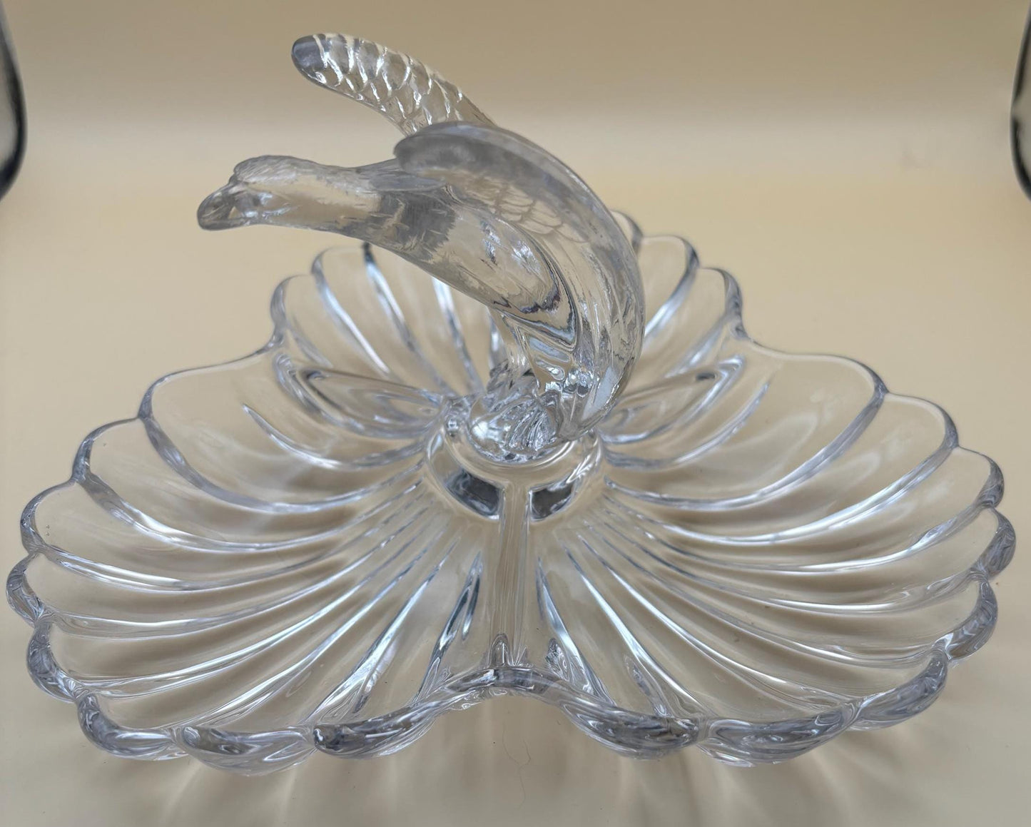 Vintage Heisey Divided Covered Crystal Glass Dish with Lid 3 Part Divided Plate Lover Antiques and Vintage