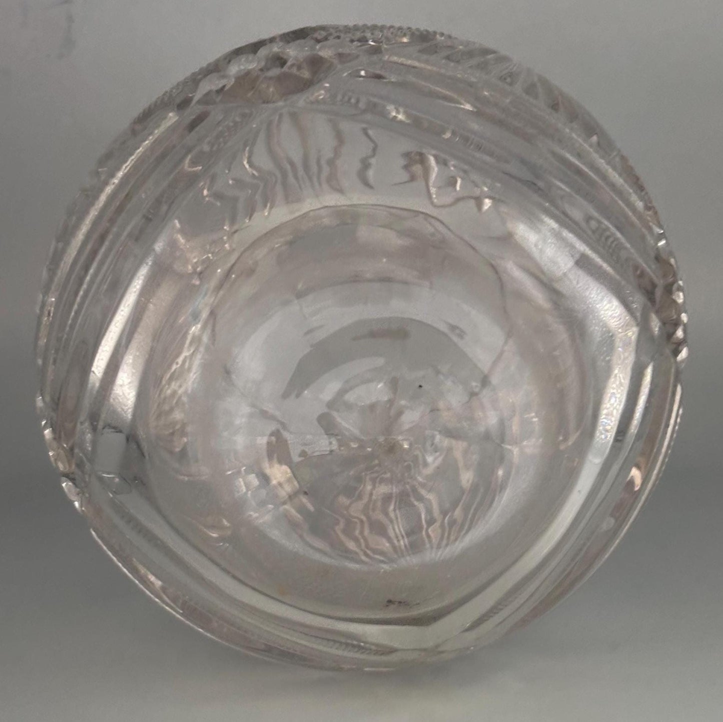 Antique Crystal Water Carafe: Duncan and Sons #28 Diamond Sunburst Design