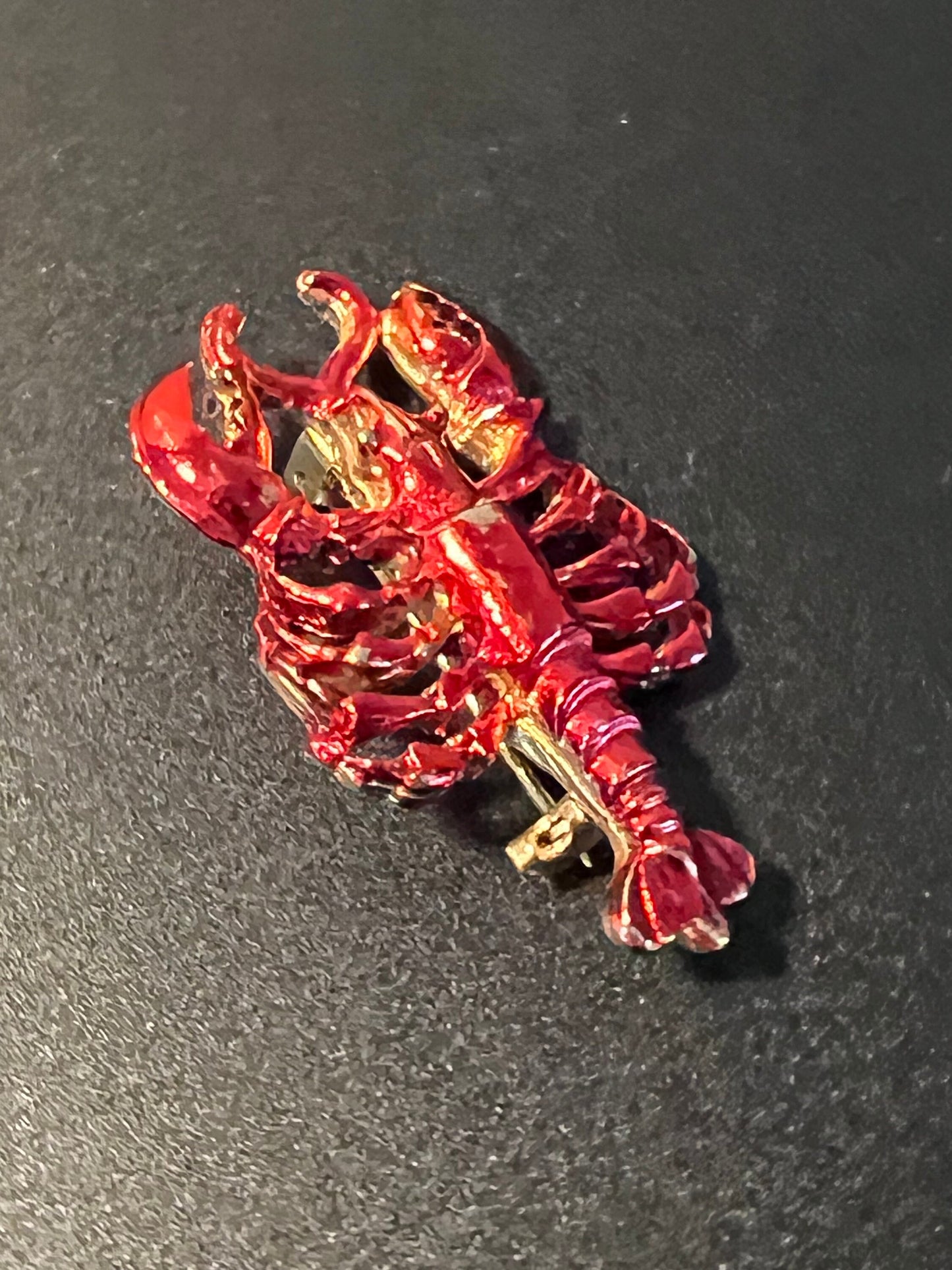 Vintage Red Lobster Brooch Pin Jewelry brooches Lover Antiques Red Enamel Pins