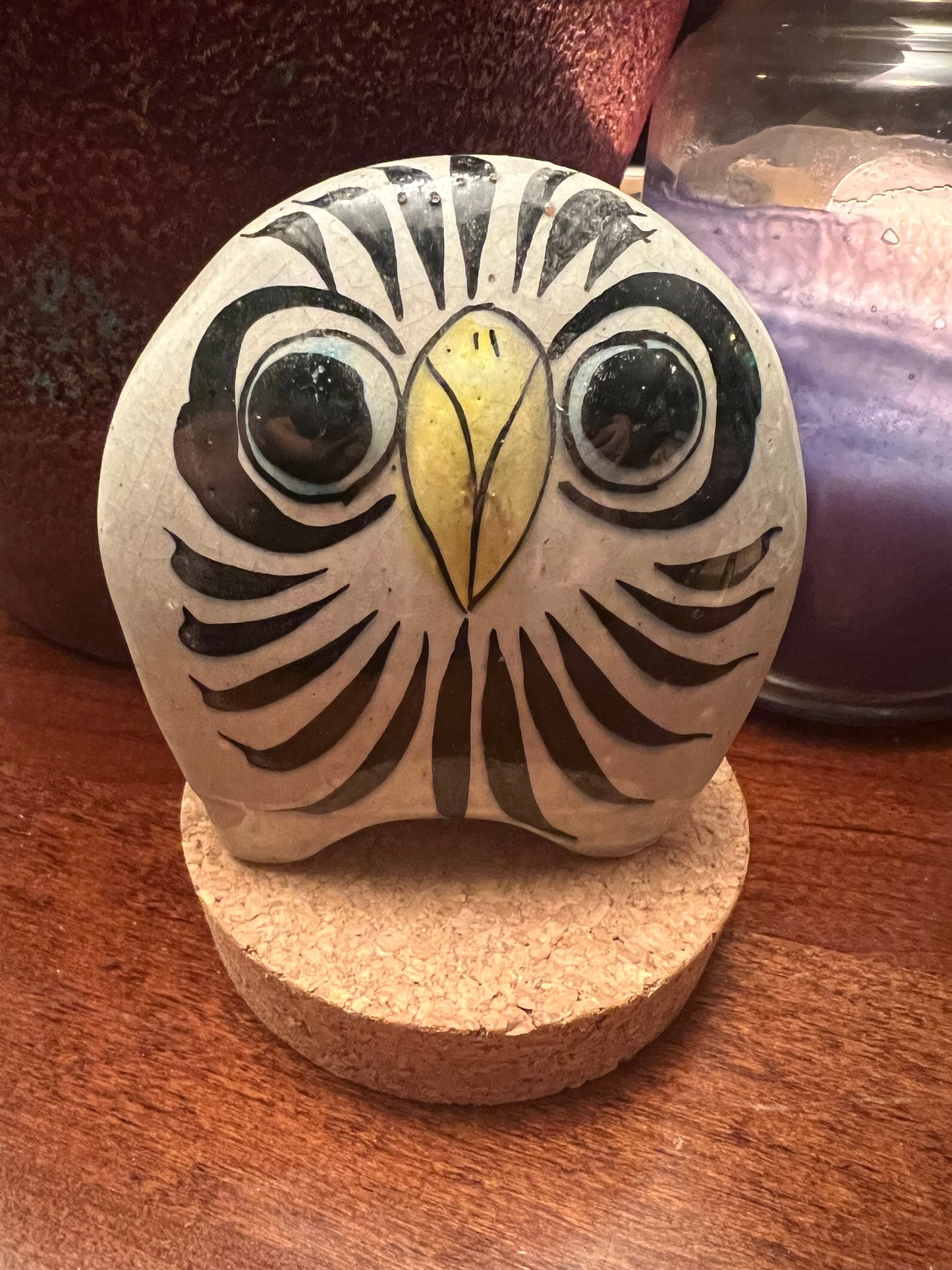 Vintage Tonala Mexican Pottery Owl: Signed CAT Solis, Ken Edwards Style