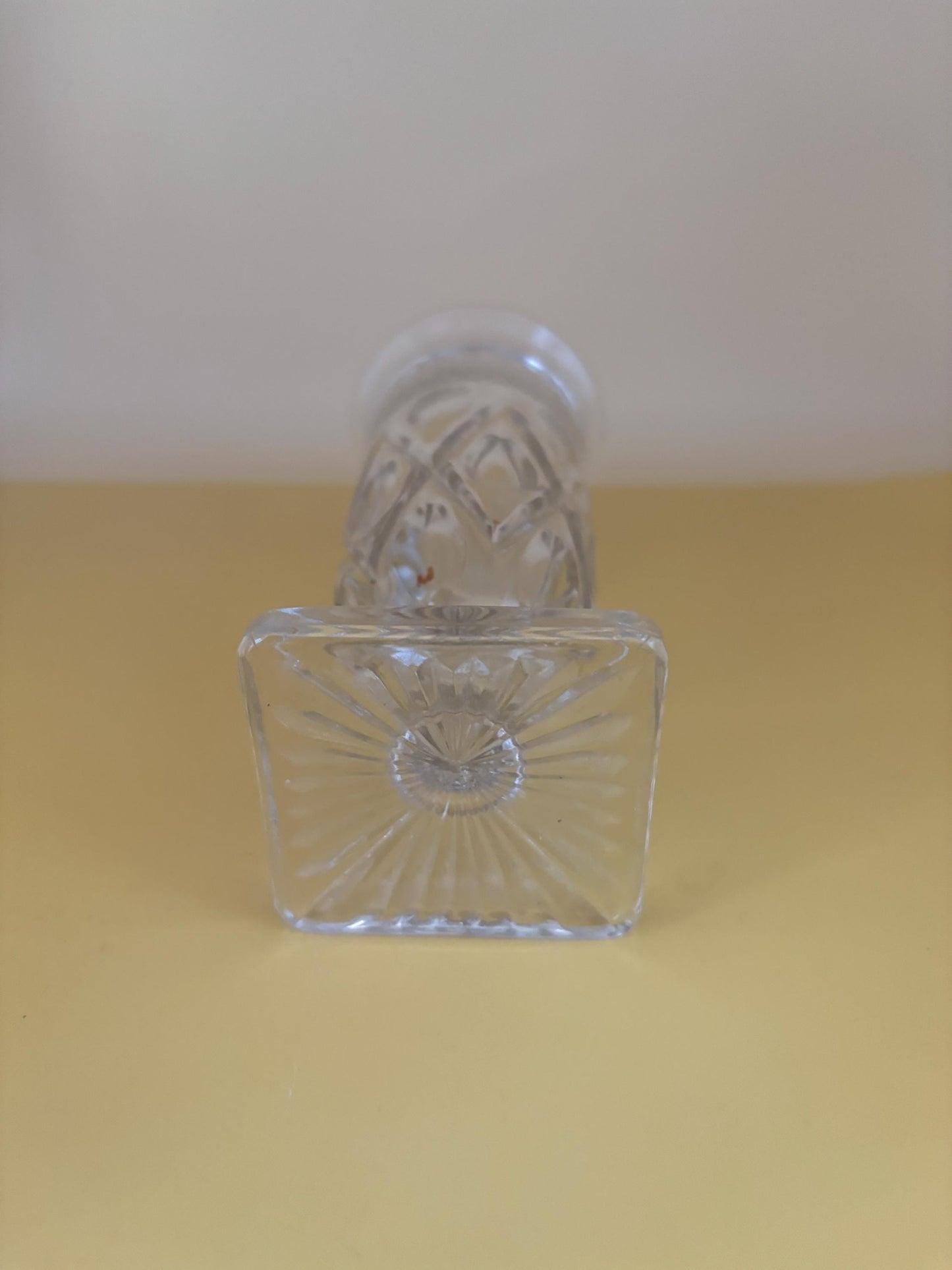 Crystal cut glass footed vase, Bohemian antique flip vase, Imperial glass centerpiece, elegant tall crystal glass gift for her or him