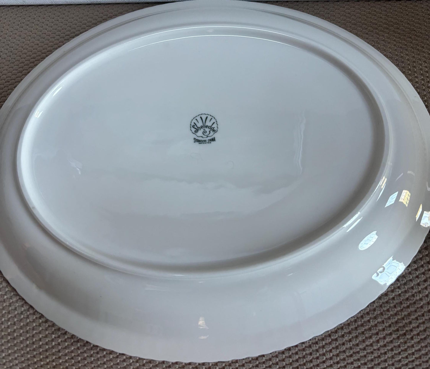 Vintage Shelledge White Large Platter with Narrow Flutes Edging Syracuse China Lover Antiques and Vintage