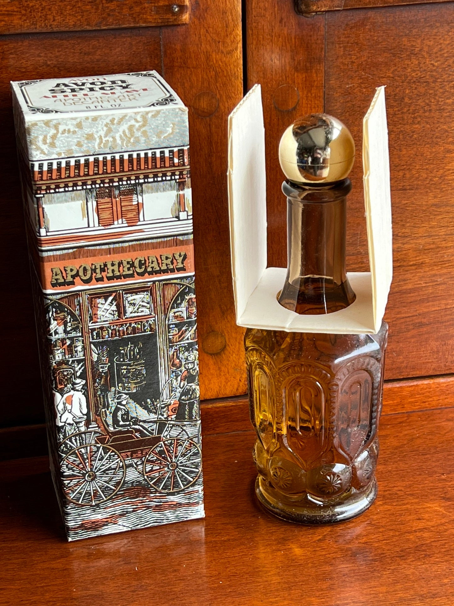 Vintage Avon Spicy After Shave Apothecary Decanter 8 fluid ounces original box full bottle Perfume Lover Antiques and Vintage