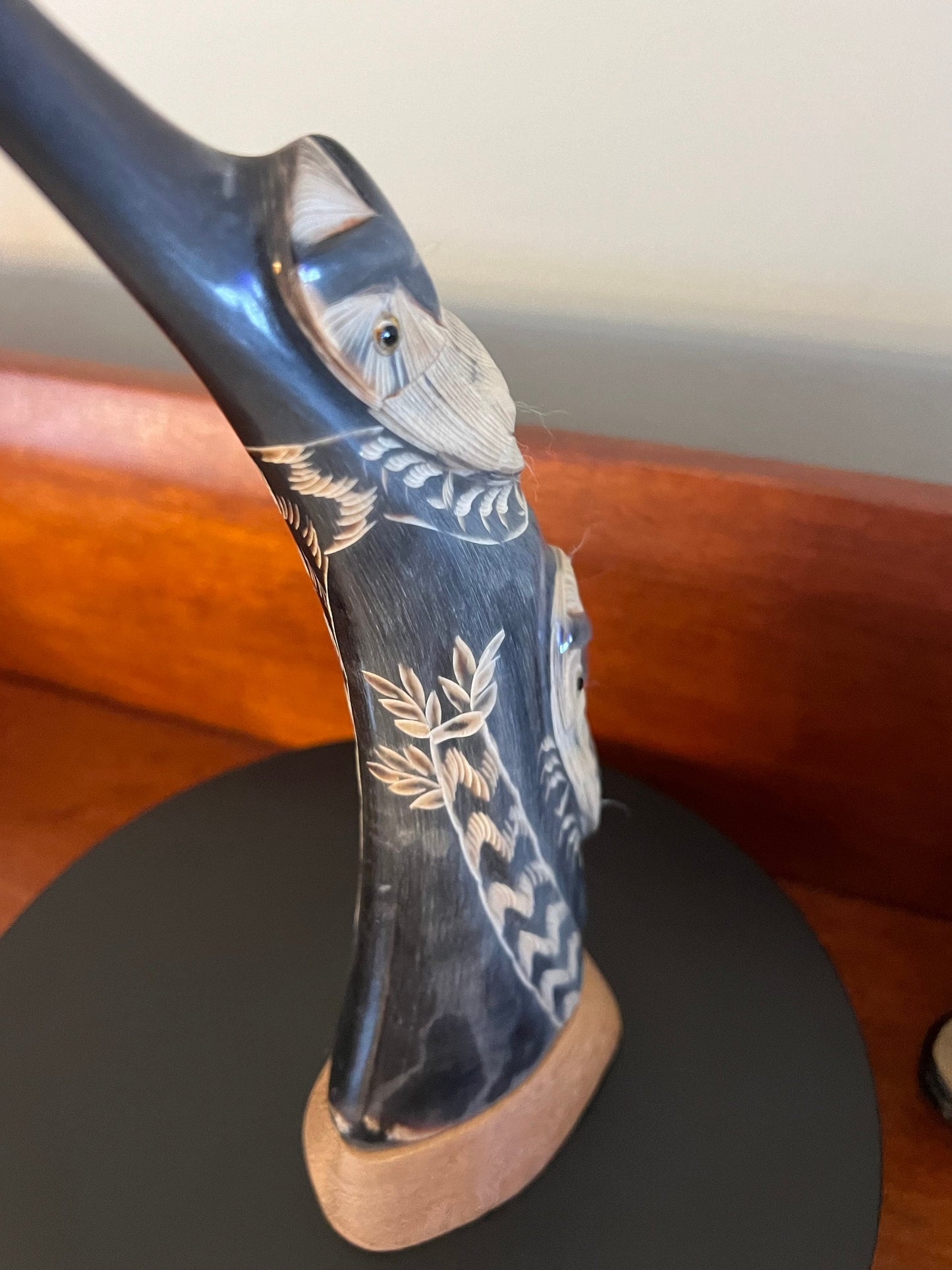 Vintage Twin Owls Sculpture, Hand Carved and Painted Owl Duo Figurine, Lover Antiques and Vintage