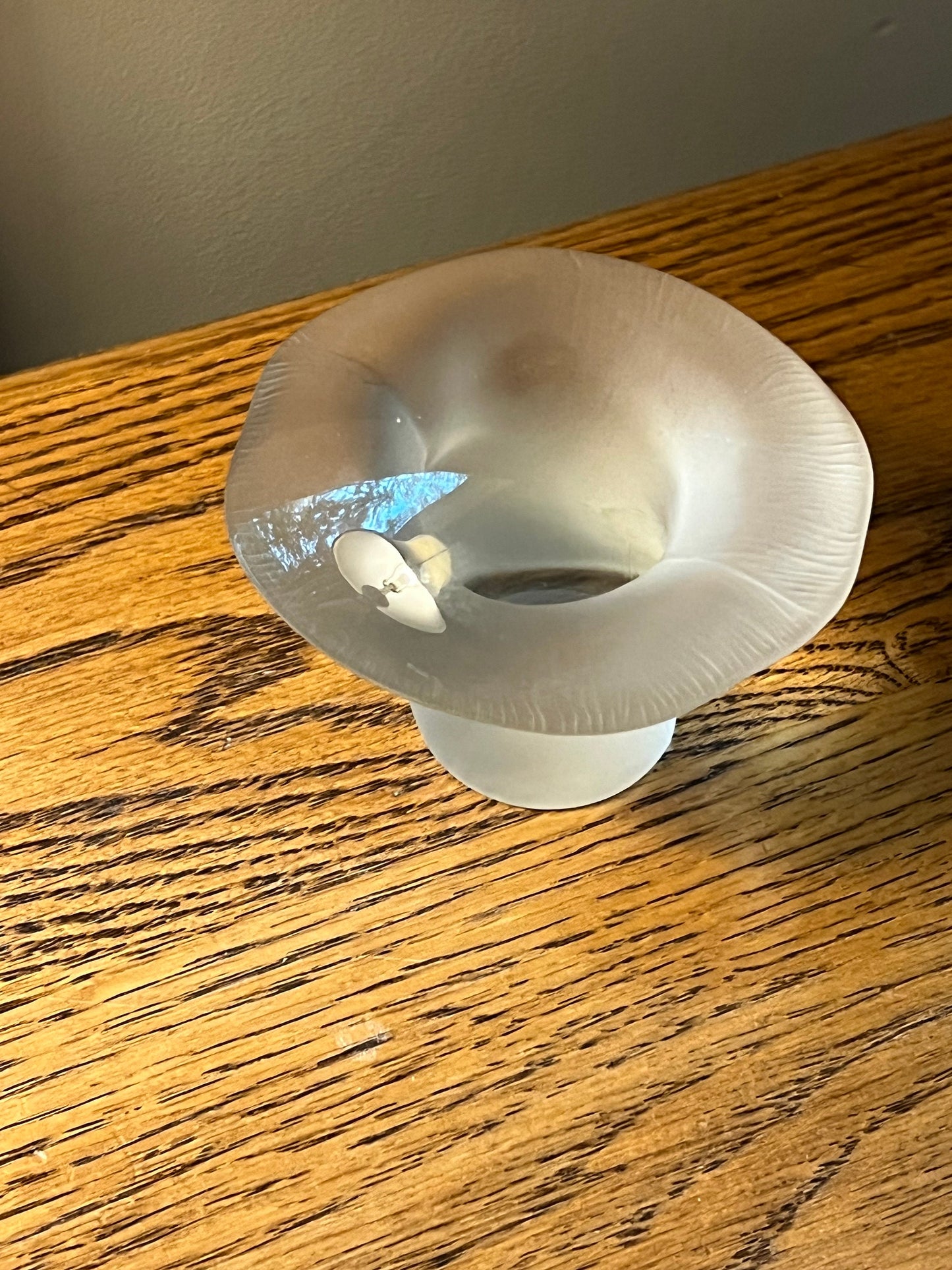 Vintage Viking Mushroom Glass Art Frosted Mushroom Figurine Lover Antiques and Vintage