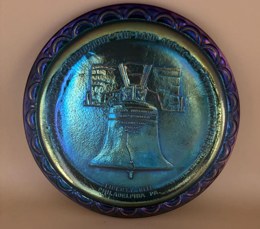 Vintage Fenton Carnival Glass Plate American Bicentennial Iridescent Collectible Platter Lover Antiques and Vintage