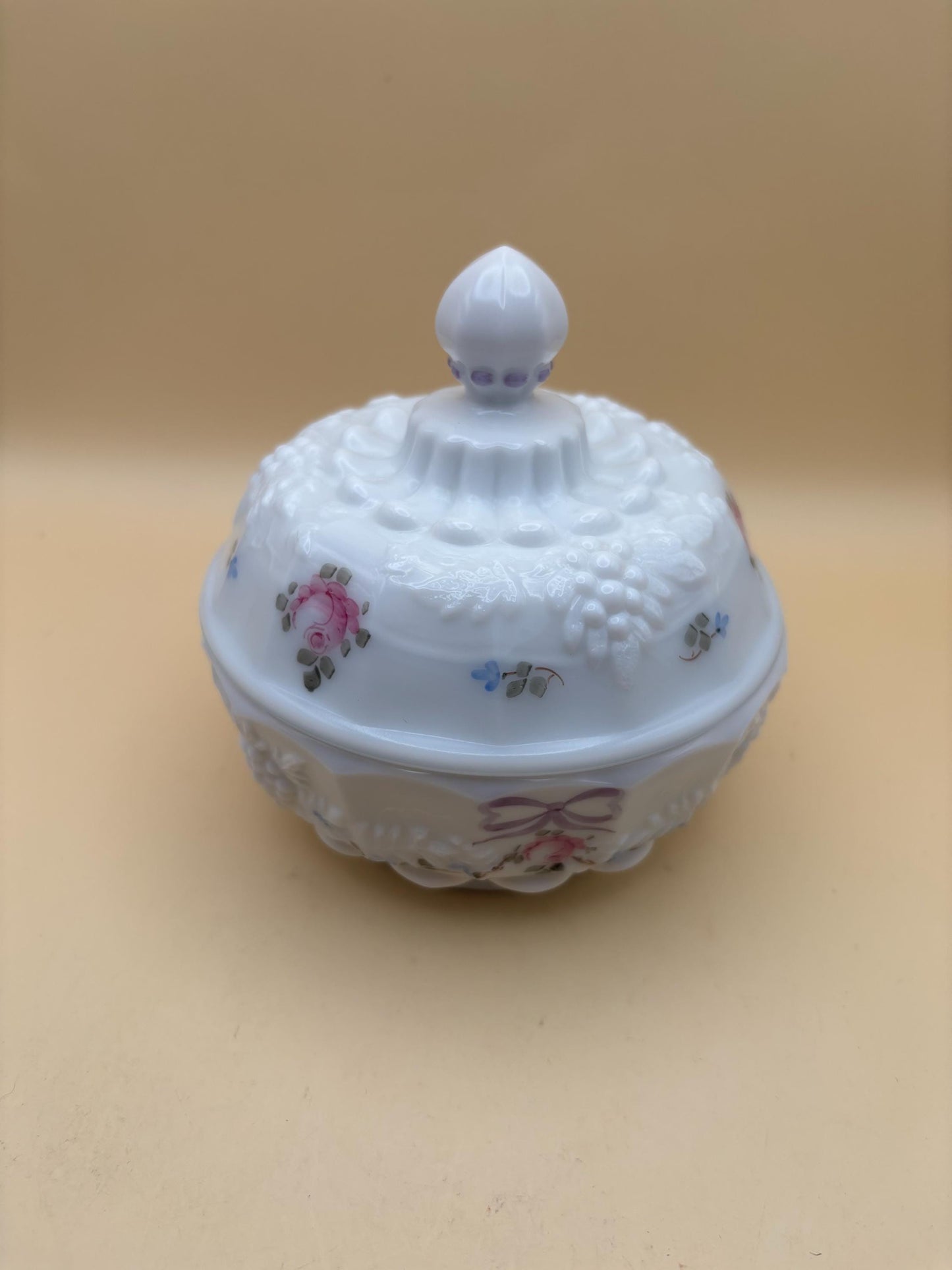 Vintage Westmoreland Lidded Compote Candy Dish Autumn Grape Design Lover Antiques and Vintage