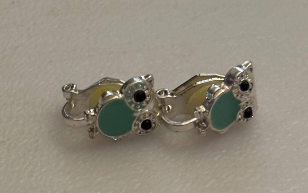 Vintage Owl Earrings Enamel Body Gift For Her Lover Antiques and Vintage