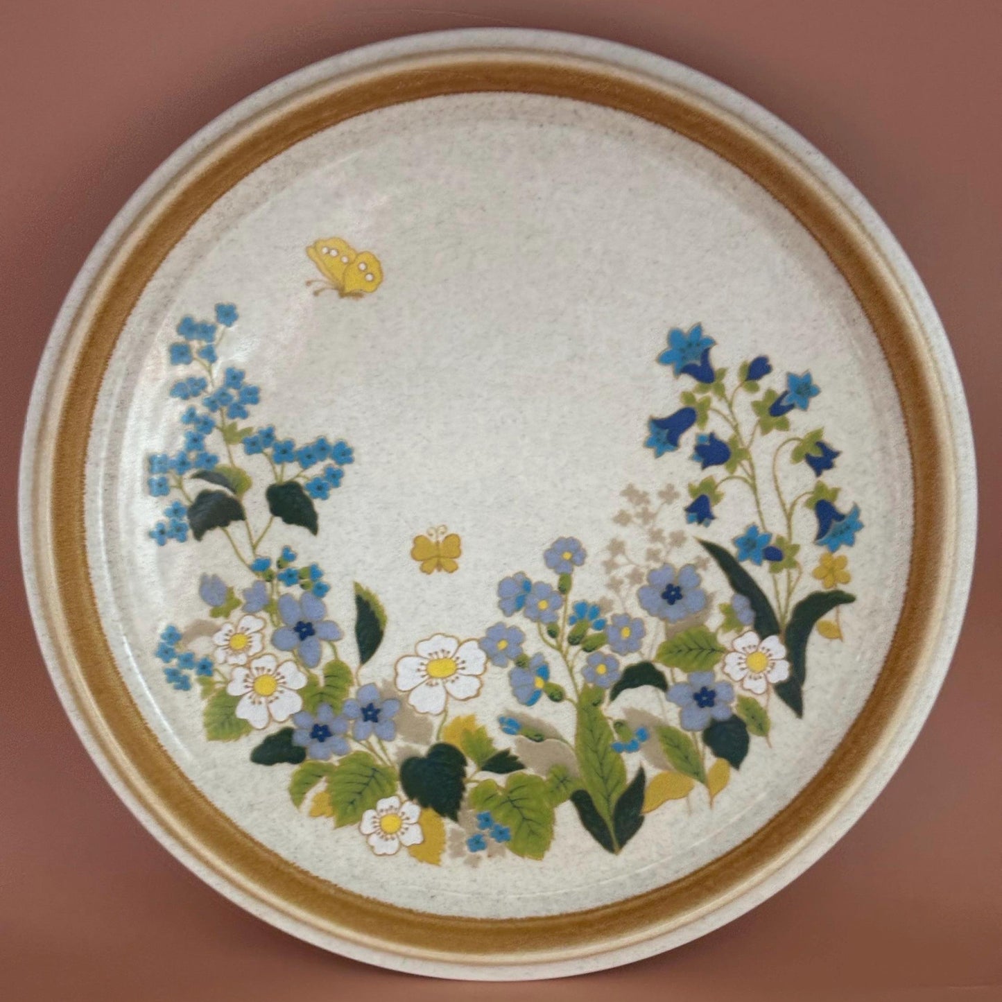 Vintage Mikasa Dinner Plate Stone Manor Stoneware F5827 Sweet Briar Blue & White Flowers Lover Antiques and Vintage