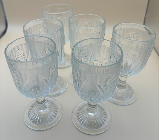 Vintage Cordial Glasses with Irish Pattern Fancy Cordials Glass Set of 6 Lover Antiques and Vintage