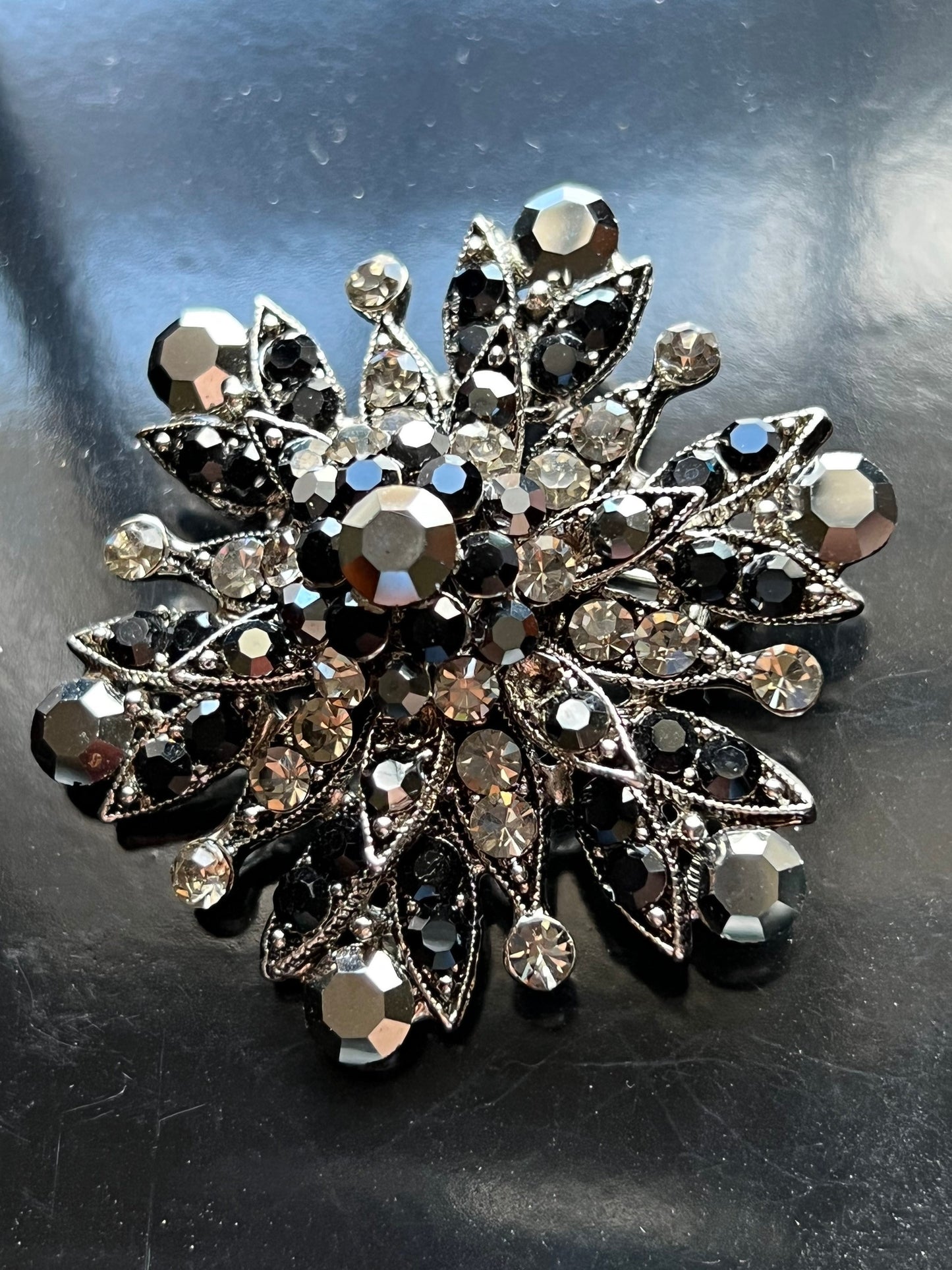 Vintage Black brooch multifaceted pin jewelry great gift