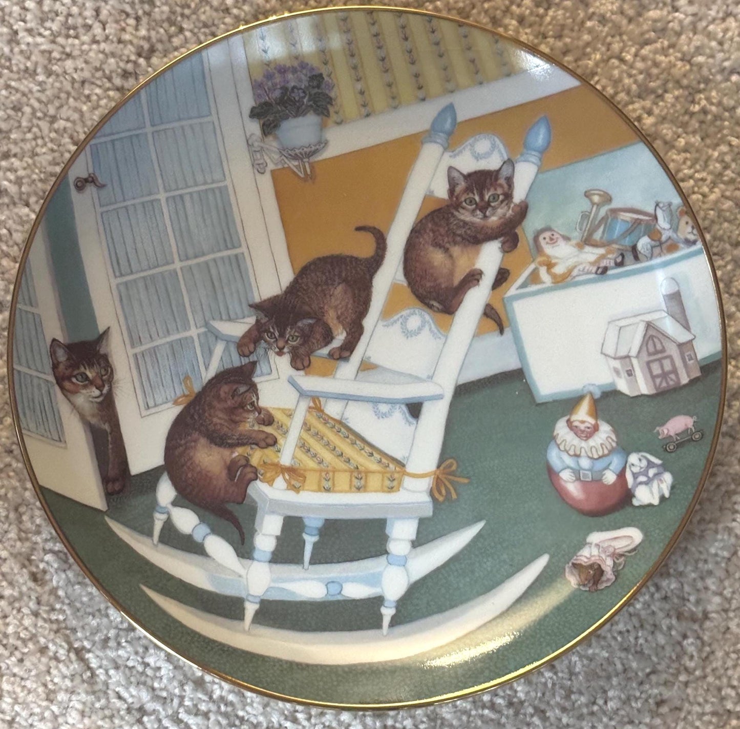 Hamilton Collection Cat Plate, Rock and Rollers Cats, Number 0695A, Lover Antiques and Vintage