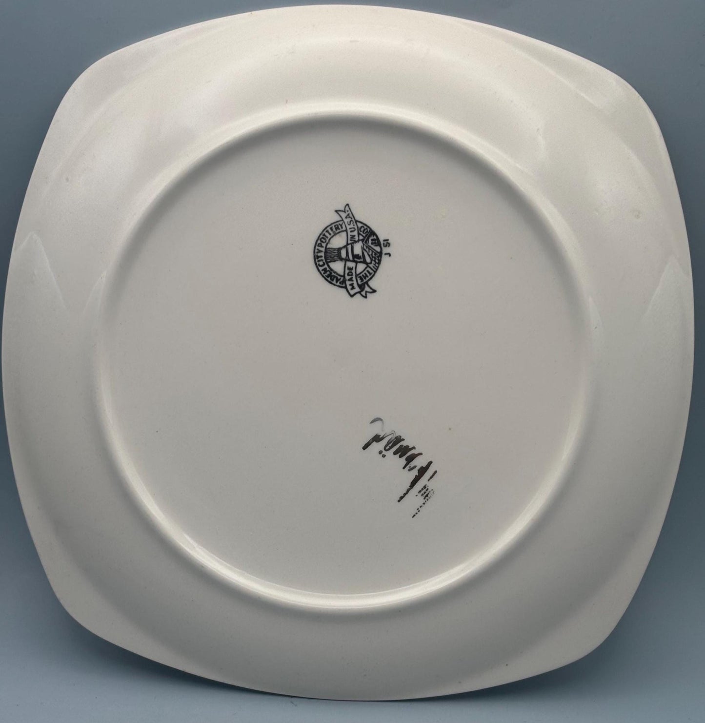 Paden City Pottery Plate Signed by Bernad Peter Arno, Select From 3 Designs, Lover Antiques and Vintage