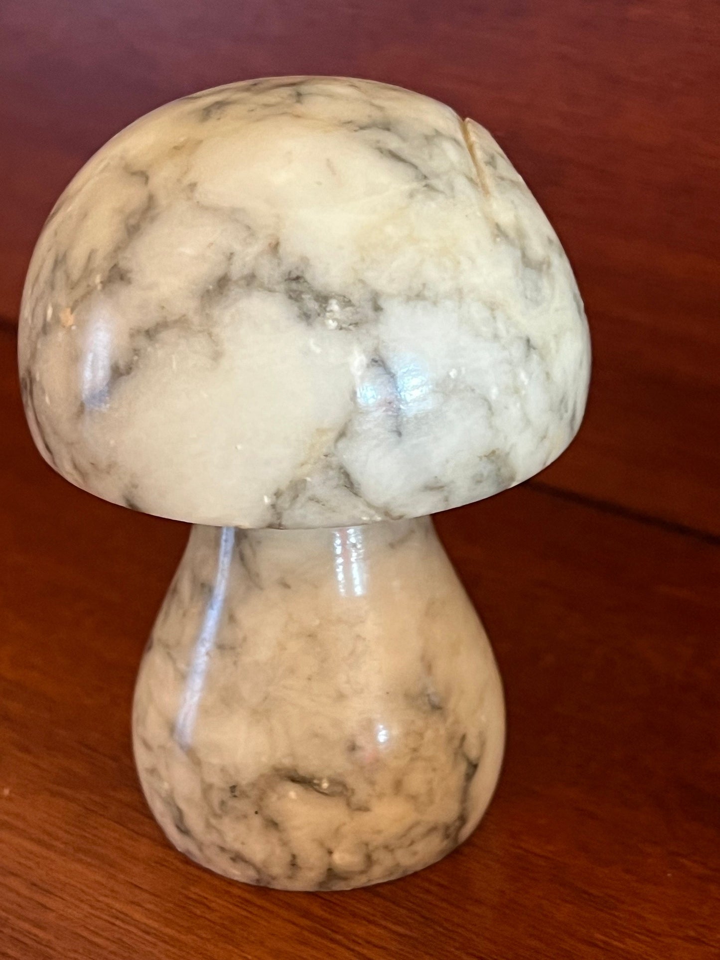 Vintage Alabaster Stone Owl Mushroom - Made in Italy