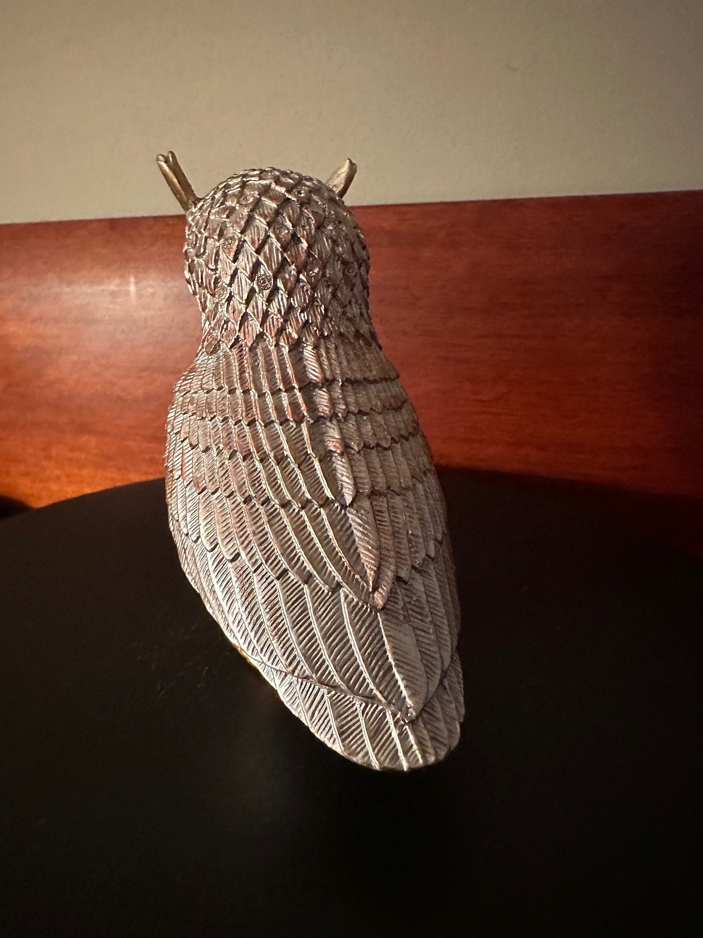 Vintage Silver Tone Metal Owl That Opens Up, Owl Trinket Box, Lover Antiques