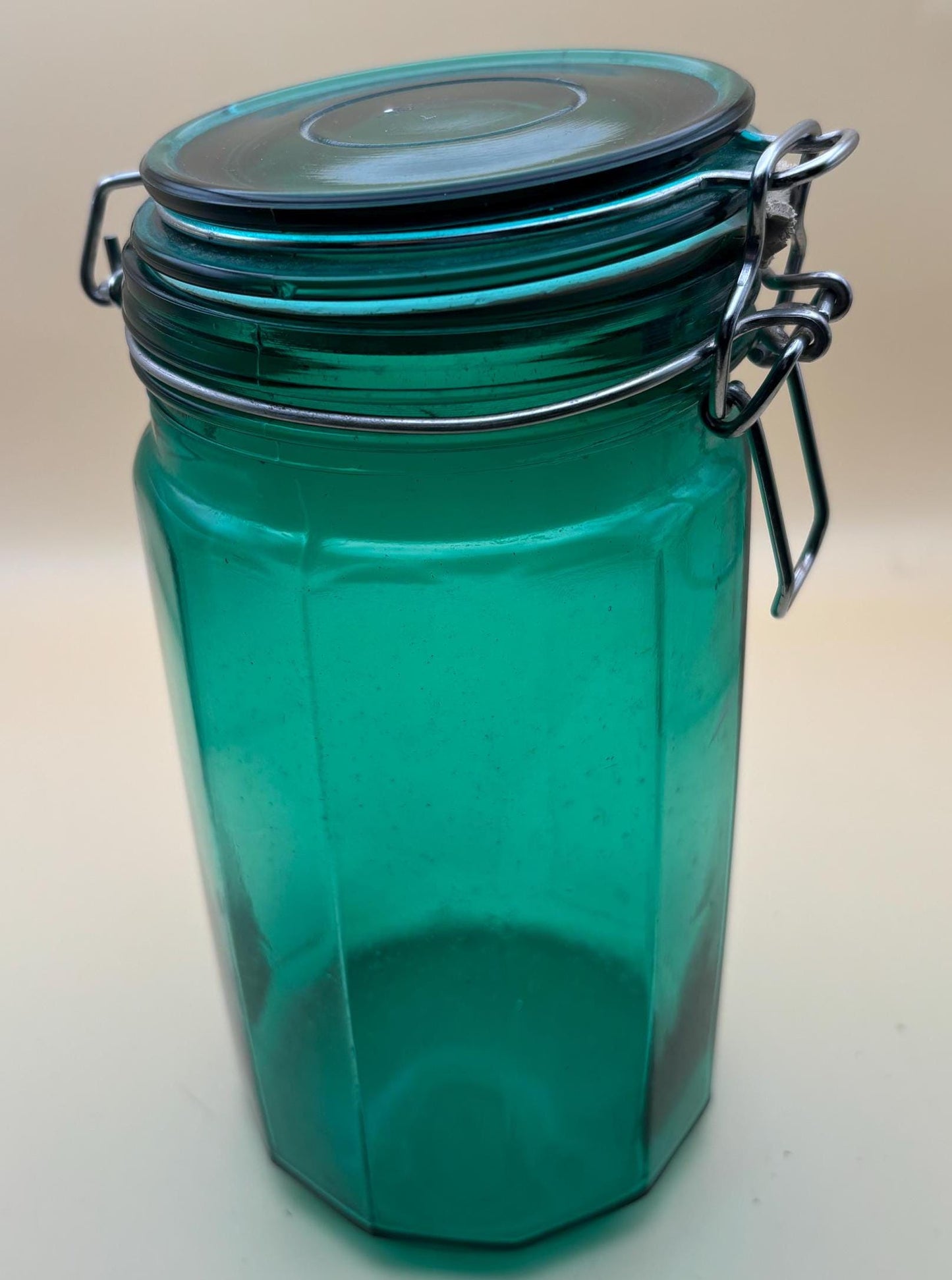 Antique Emerald Green Ideal Ball Glass Jar with Lid Container with Top Lover Antiques and Vintage