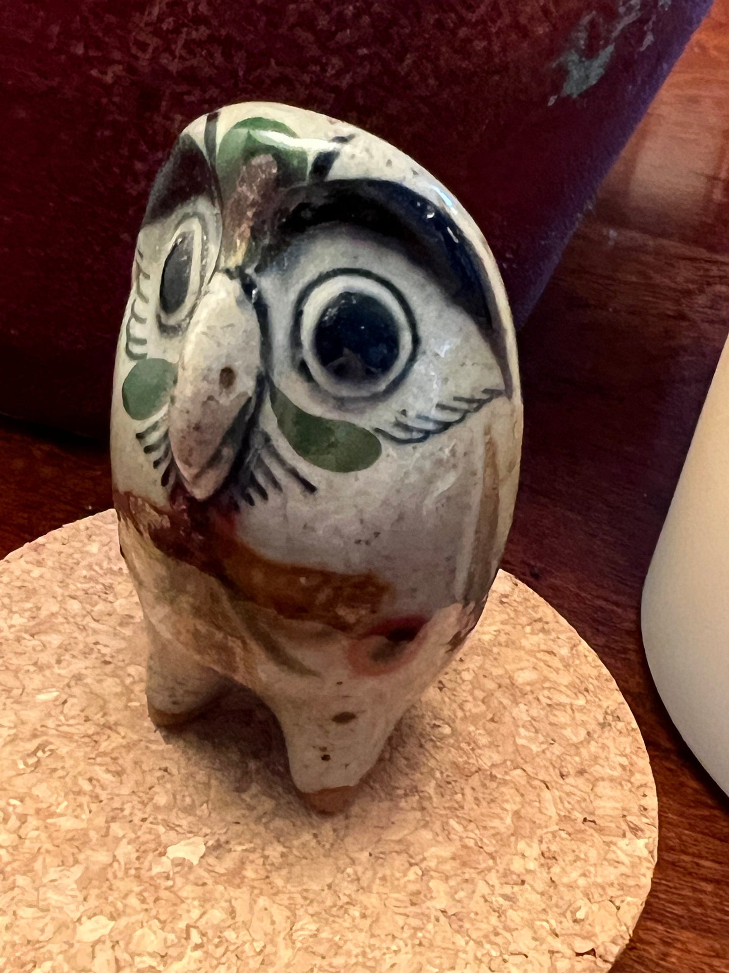 Vintage Tonala Pottery Owl: El Palomar Ken Edwards, Mid-Century Modern Owl Art