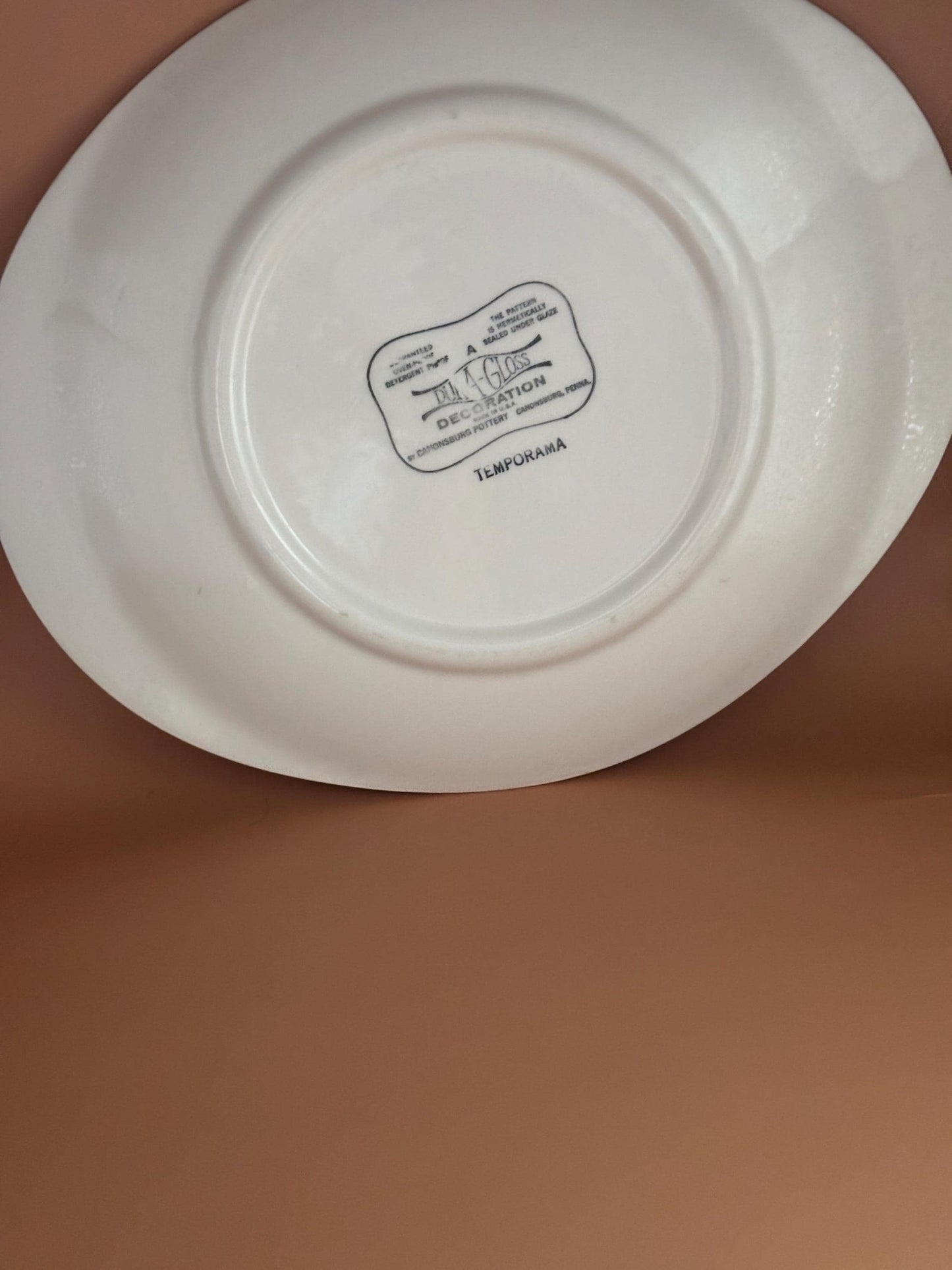 Vintage Canonsburg Pottery Temporama Pattern Large Platter Dinner Tray Lover Antiques and Vintage